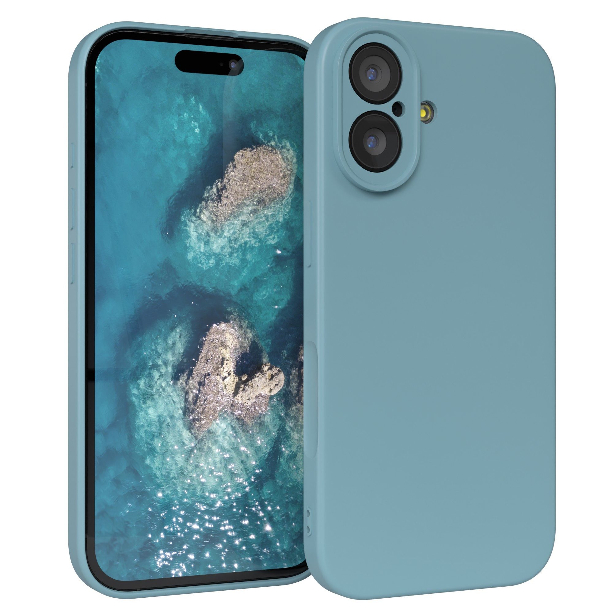 EAZY CASE Handyhülle für Apple iPhone 17 Hülle Silikon 6,3 Zoll, TPU Silikon Bumper Case stoßfest Slimcover Schutzhülle Etui Blaugrün