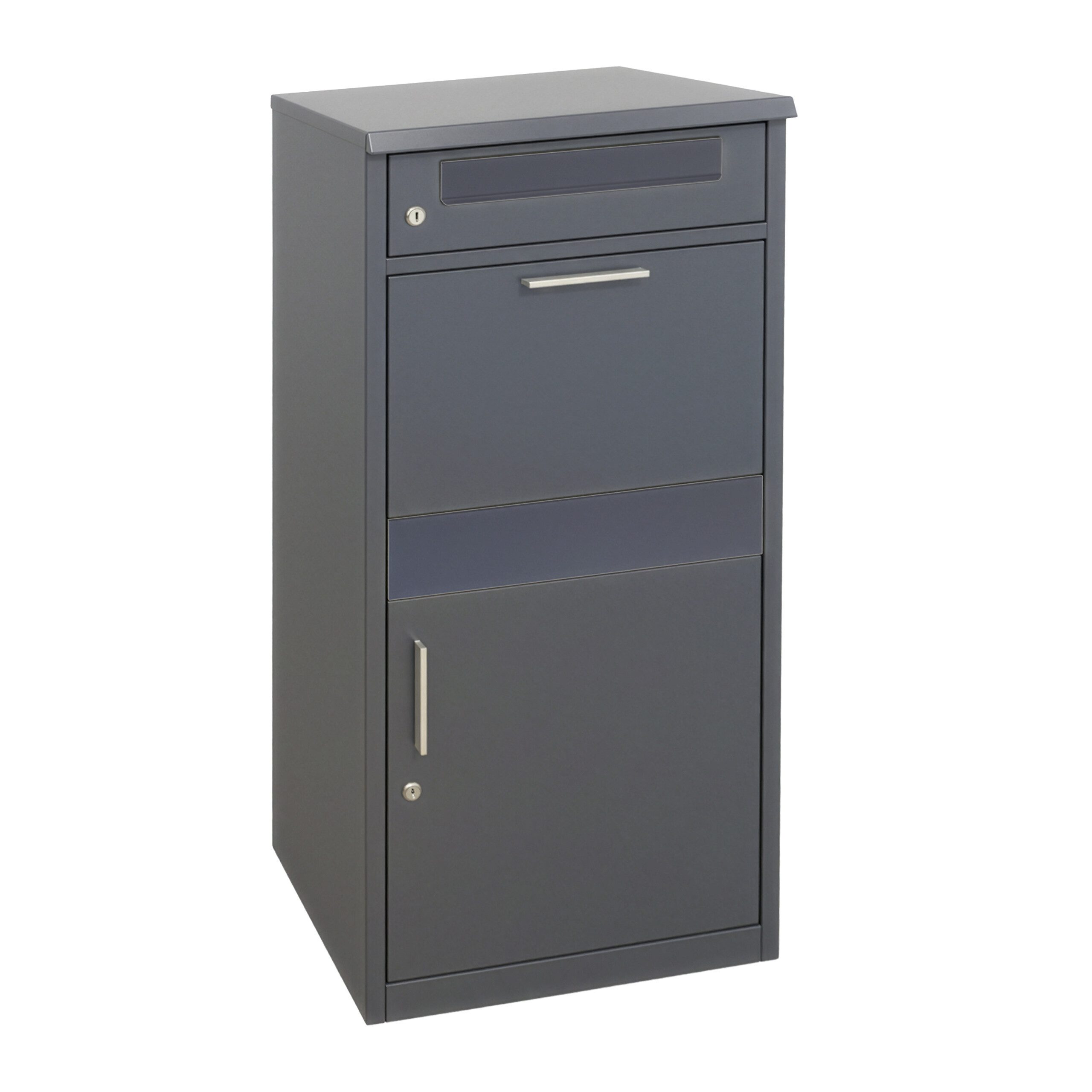 relaxdays Briefkasten mit Paketfach (1-St), Dunkelgrau günstig online kaufen