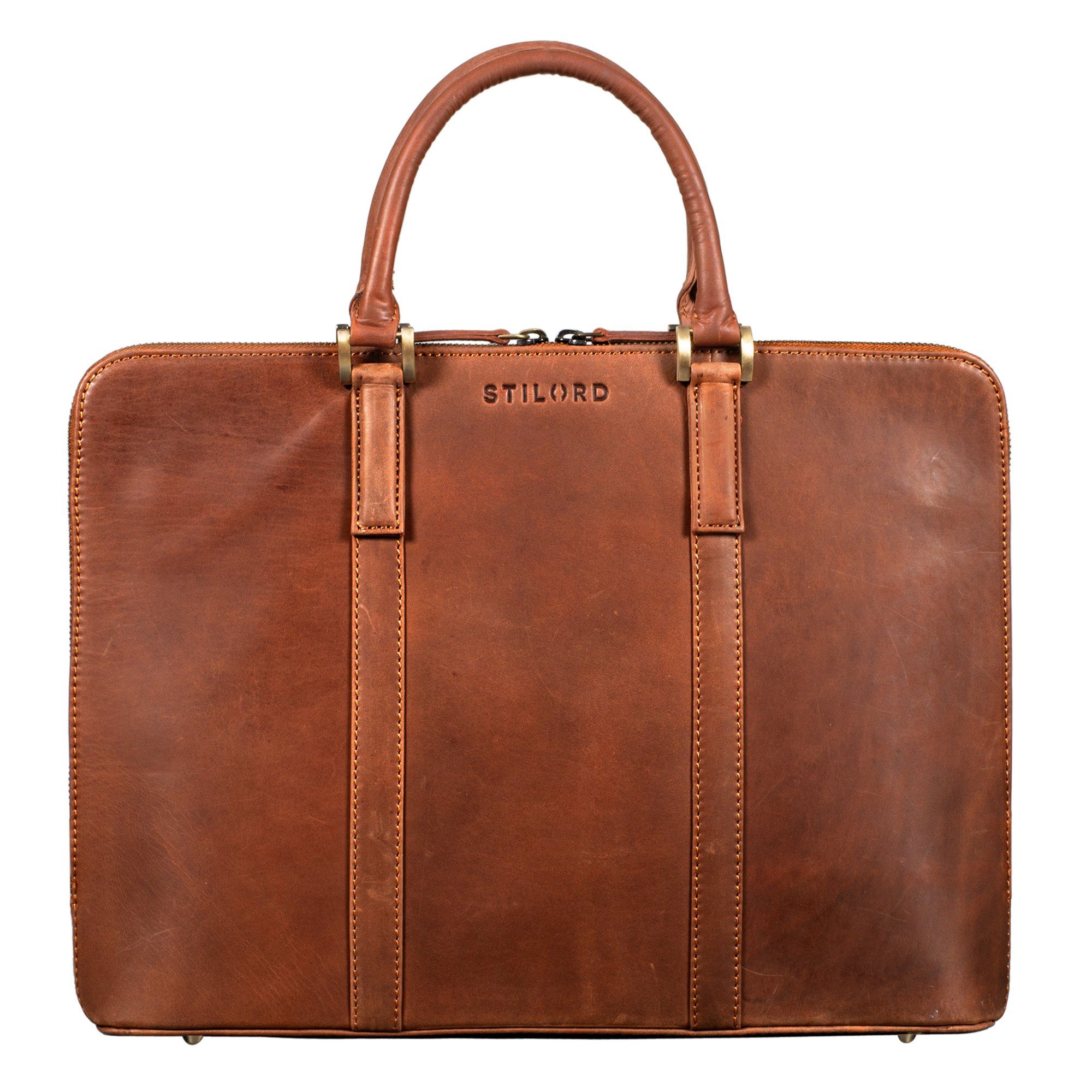 STILORD Handtasche "Clover" Schmale Arbeitstasche Damen Leder Elegant