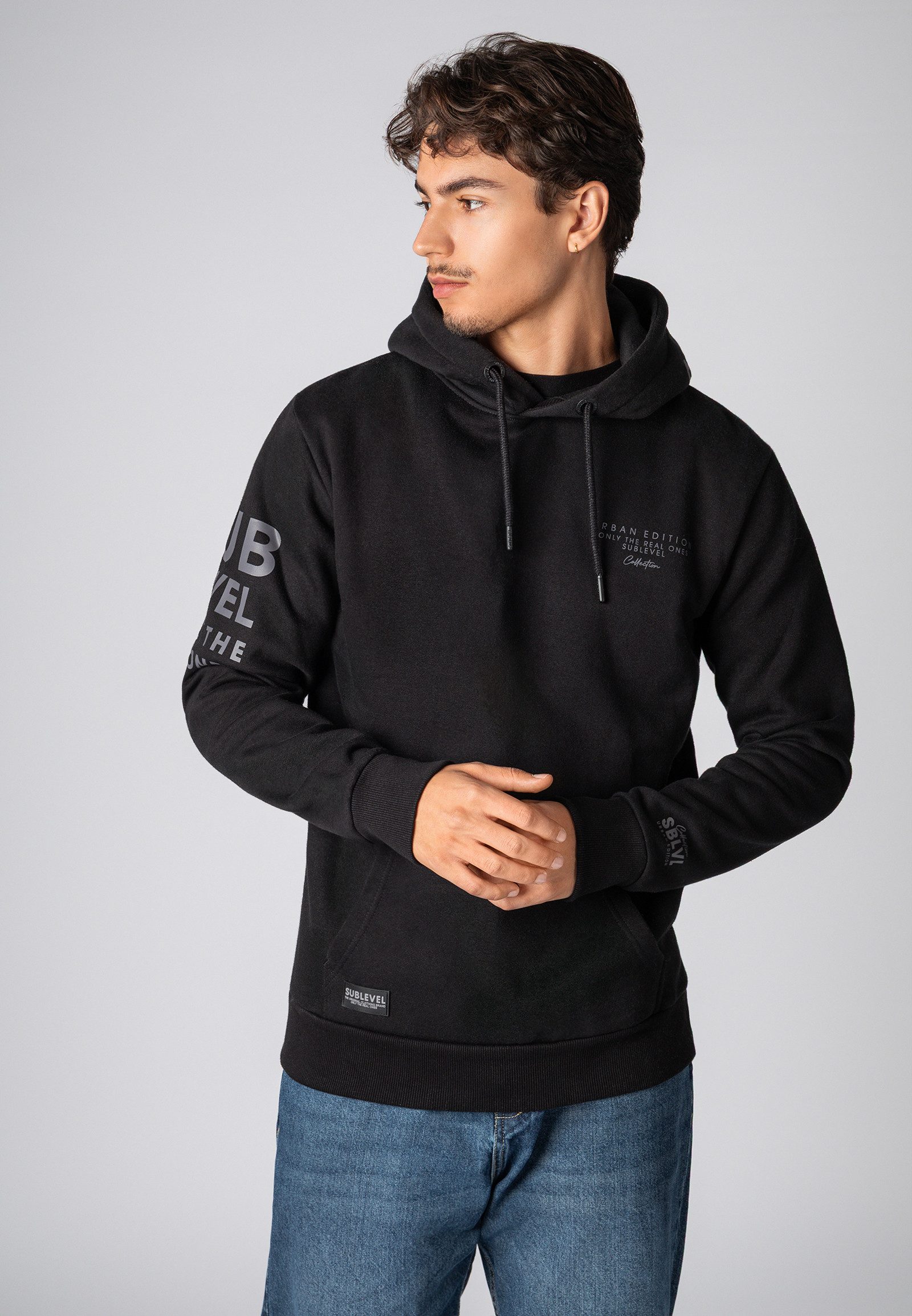 SUBLEVEL Hoodie Herren Kapuzenpullover mit Print Sweater, Kapuzensweatshirt günstig online kaufen