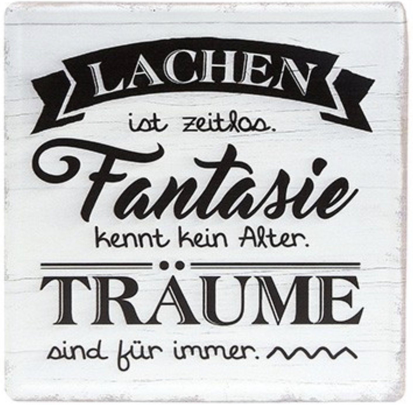GILDE Wandbild, Sprüche, Vintage Retro Metallschild, Modell LACHEN IST