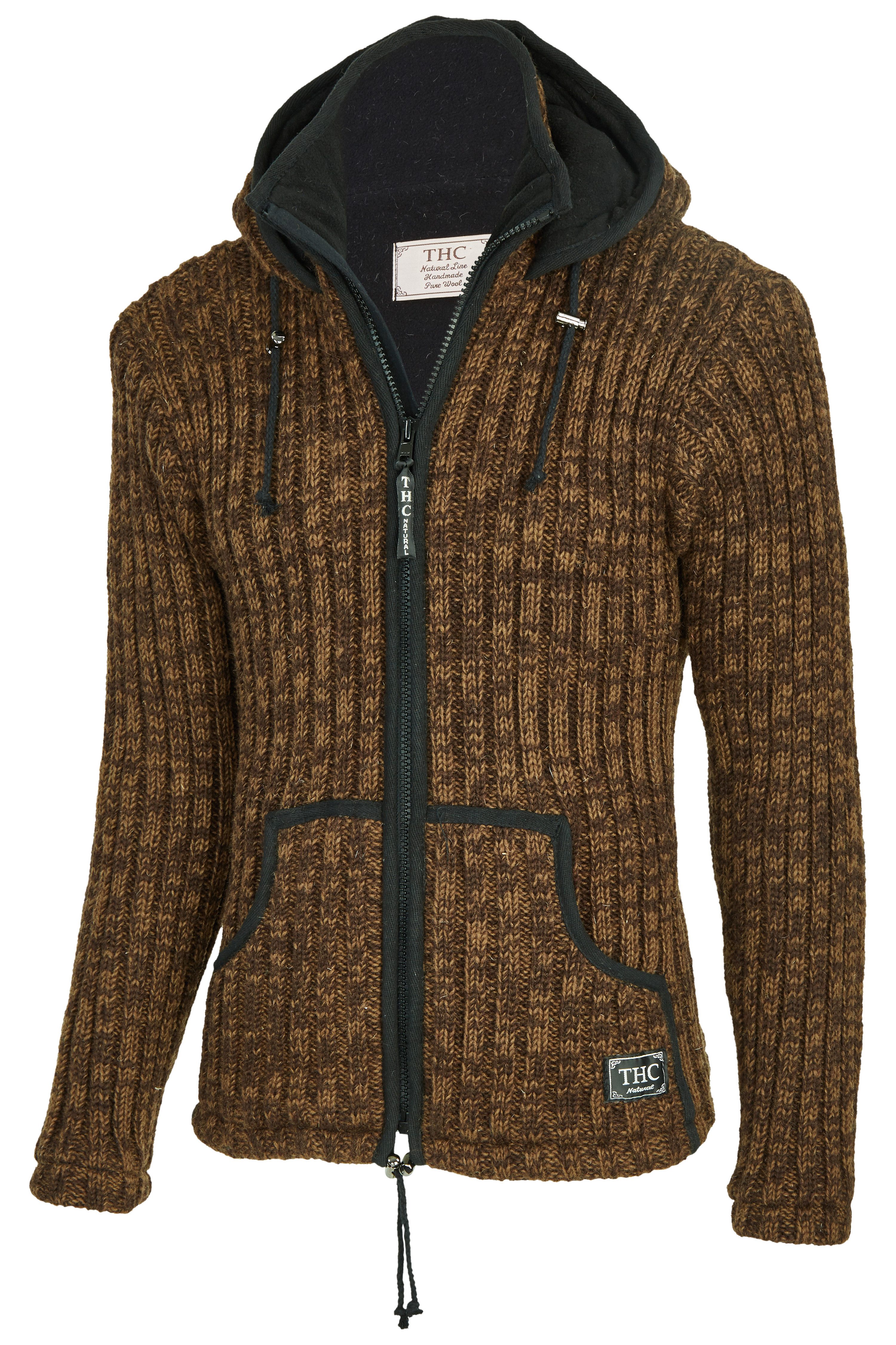 THC Natural Line Strickjacke Schafwollstrickjacke braun günstig online kaufen