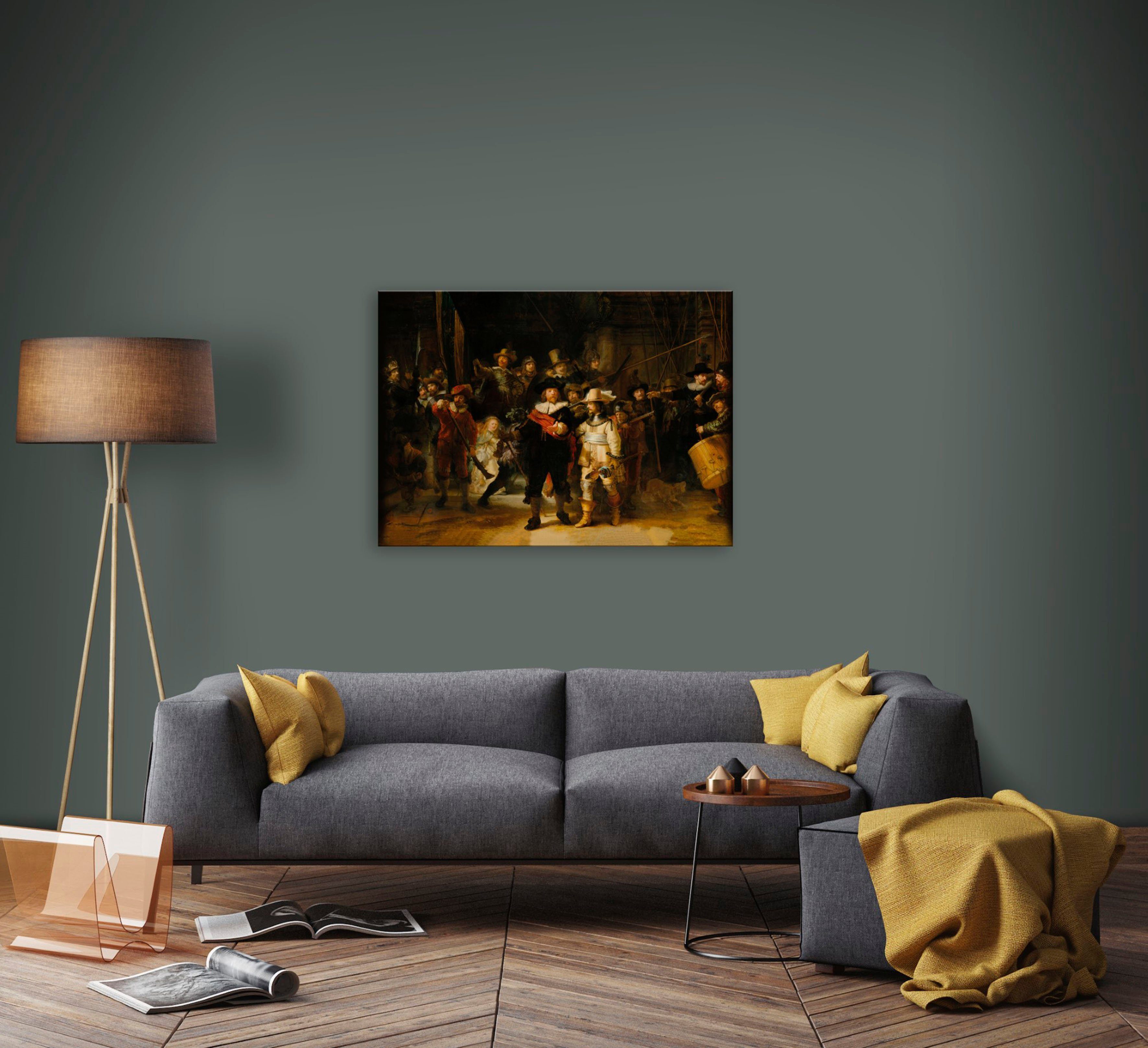 Art for the home Leinwandbild Die Nachtwacht, Art, die Nachtwache Rembrandt 100x70 cm