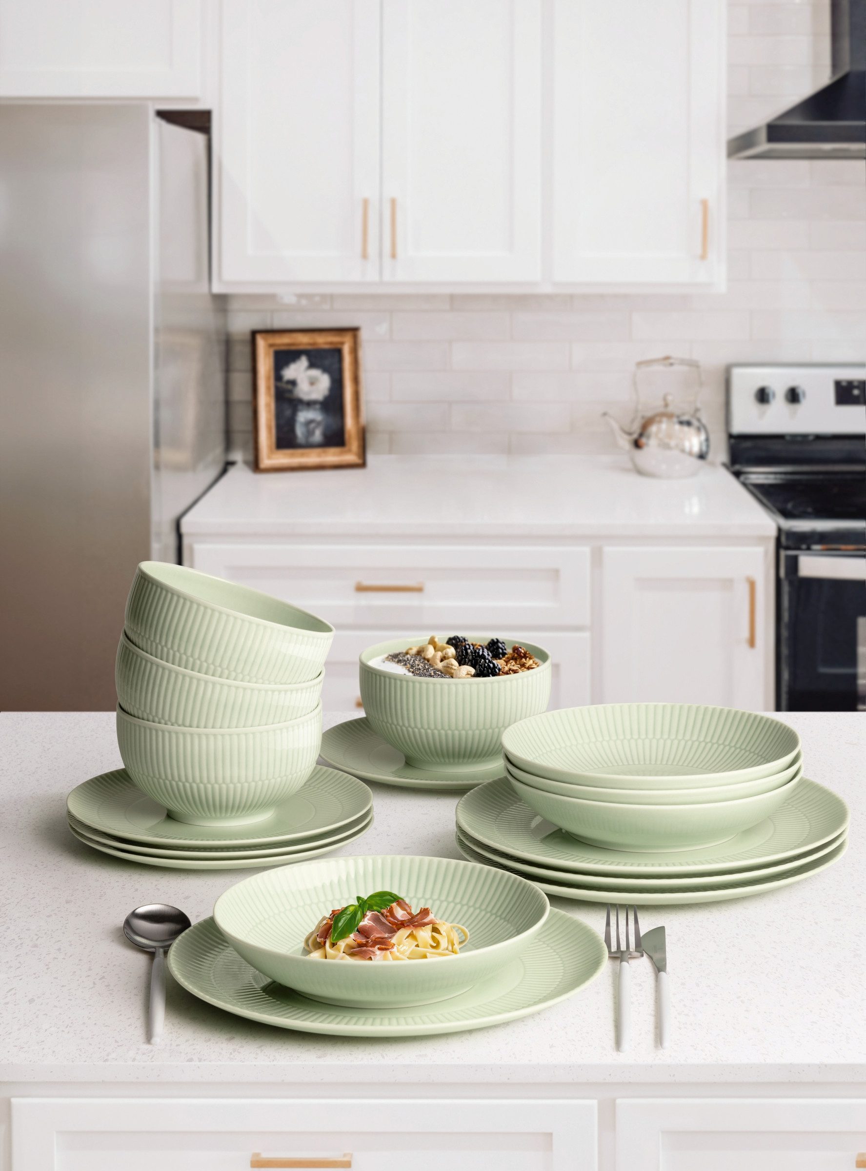 Seltmann Weiden Suppenteller Amina, (1 St), Pastateller, tiefer Teller mit Relief