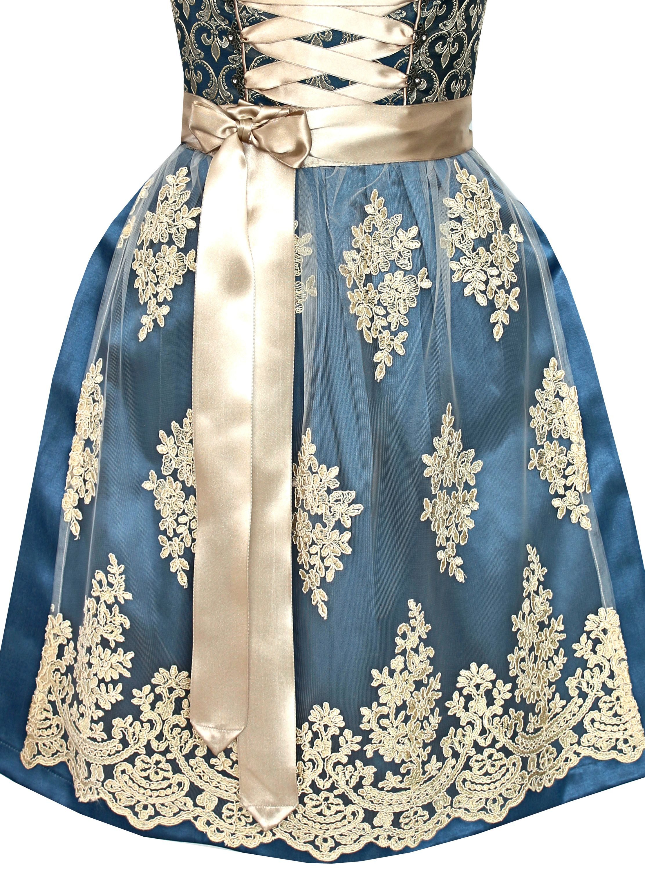 Alpenmärchen Dirndl Dirndl Johanna in blau - ALM910 – Bild 3 von 3
