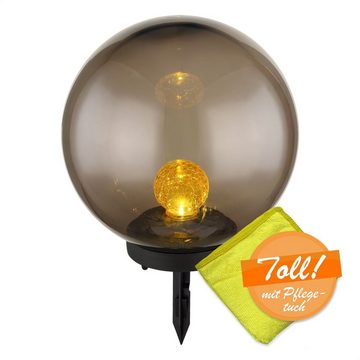 bmf-versand LED Solarleuchte Solarleuchte Garten Kugeln Glas Solarlampe Außen Leuchte Solar mit