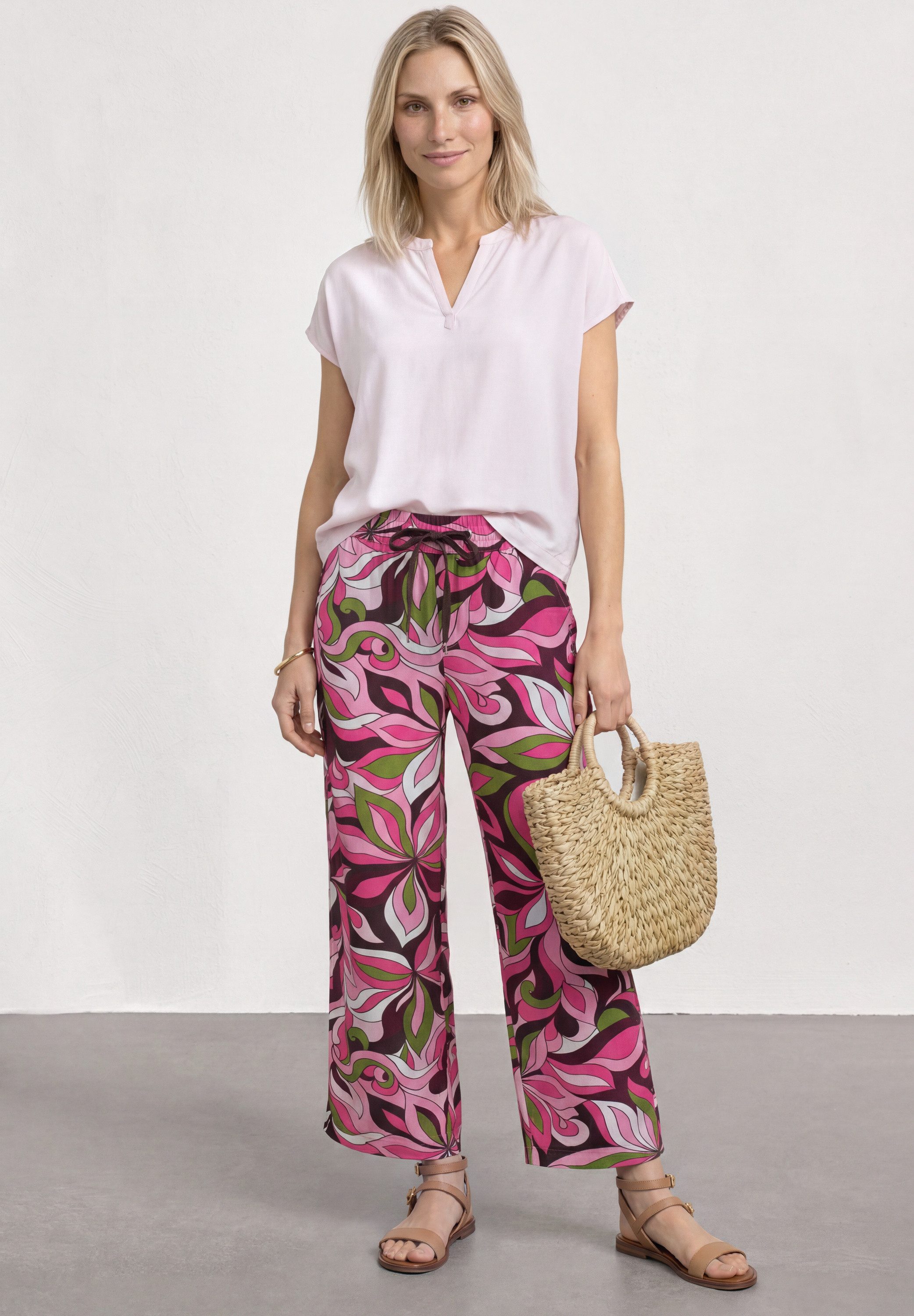 STREET ONE Stoffhose mit allover Print