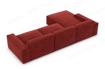 Sofa Dreams Ecksofa Samtstoff Sofa Polsterecksofa Formenta L Form kurz Eckcouch Stoffsofa, Loungesofa