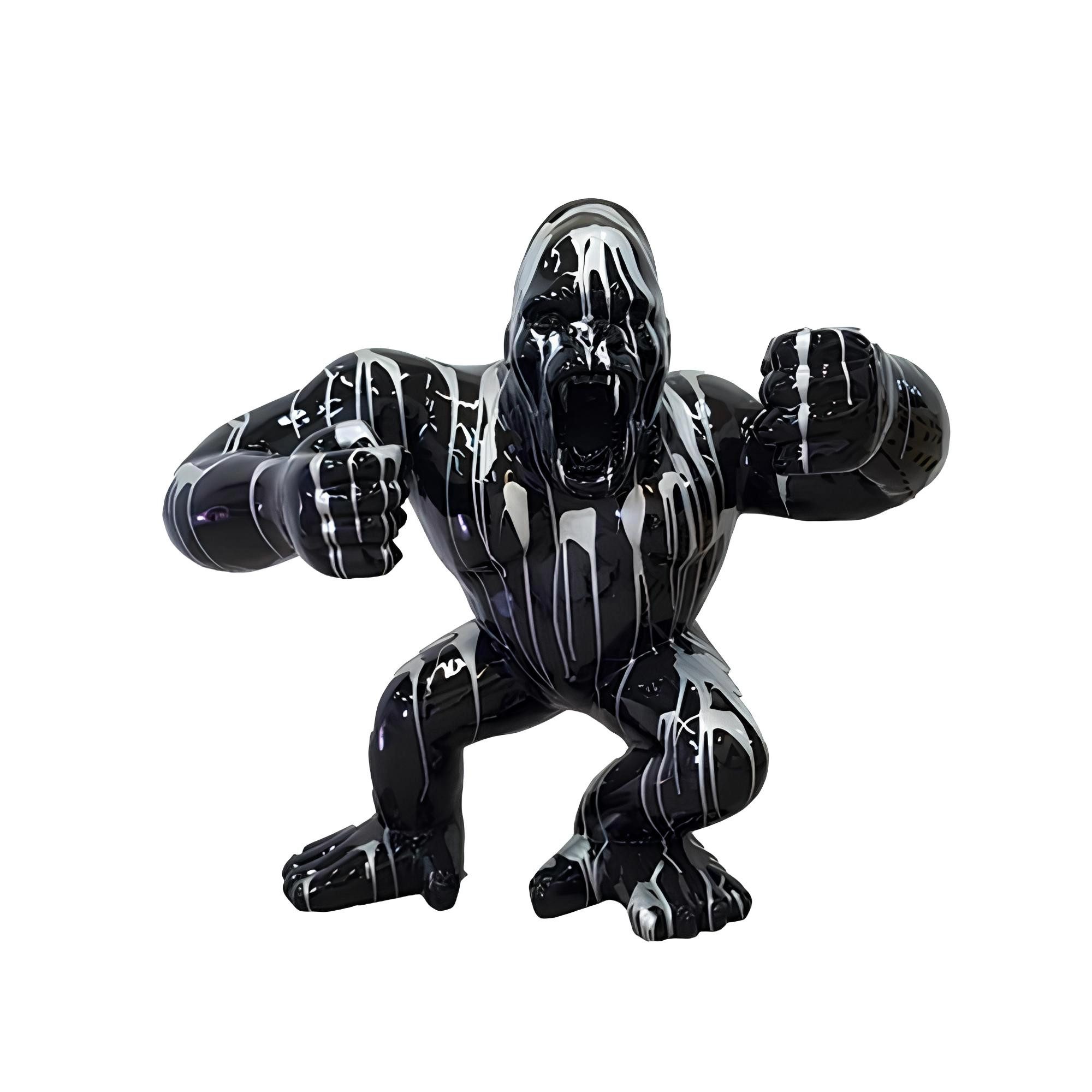 Xlmoebel Skulptur Moderne Gorilla Statue in Schwarz für Garten und Innenbereich (Skulptur), Hergestellt in Europa