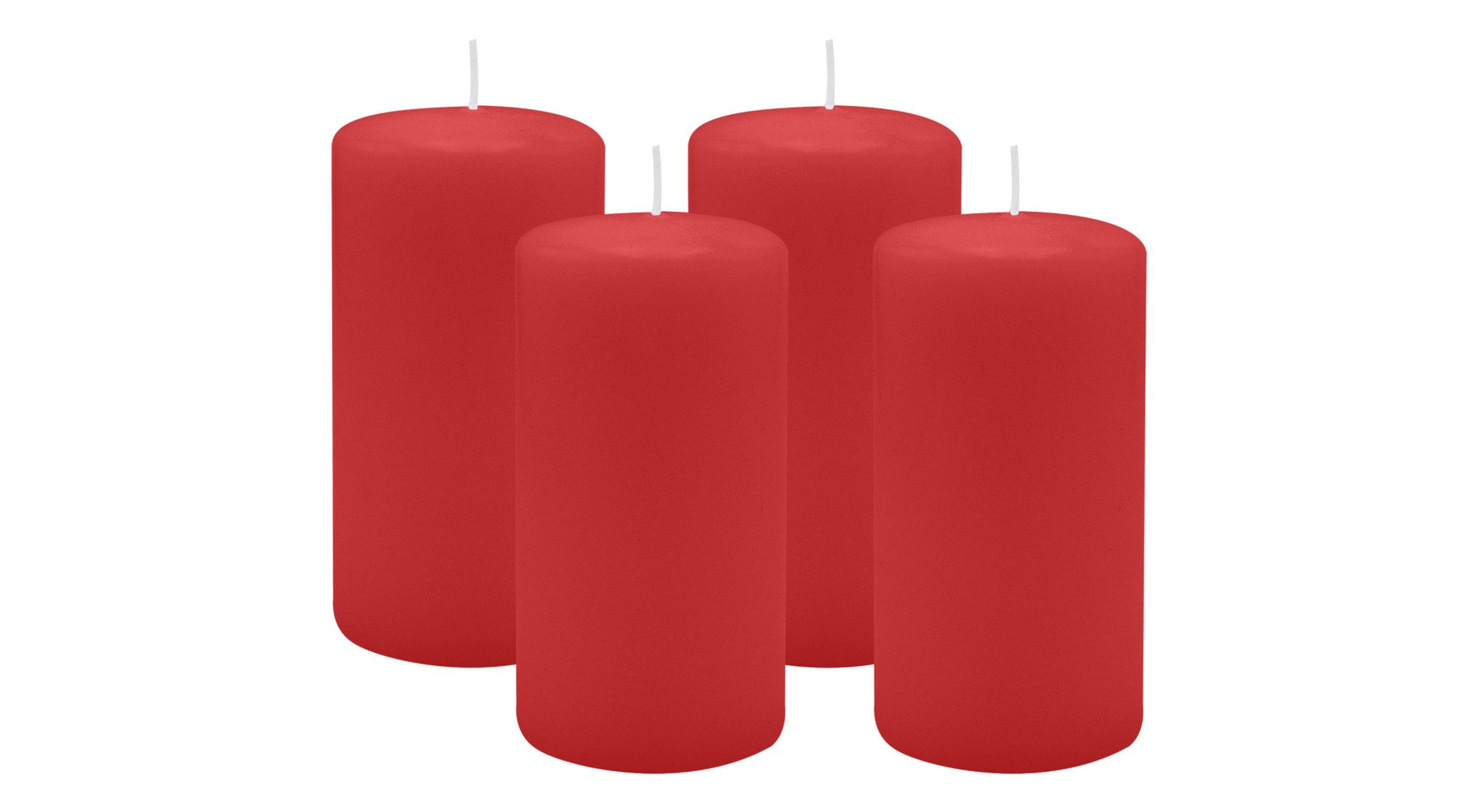Kopschitz Kerzen Stumpenkerze 4er Set Stumpenkerzen/Adventskranzkerzen Rot günstig online kaufen