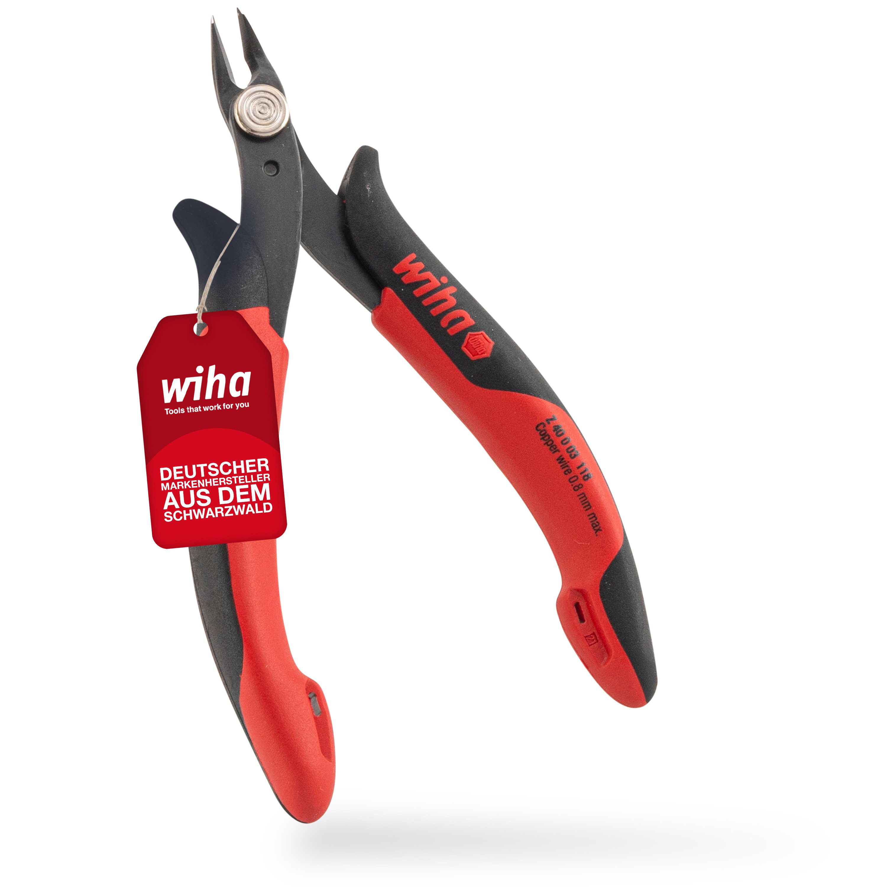 Wiha Seitenschneider (26812), Breiter, spitzer Kopf, ideal für Elektroinstallation, 130mm