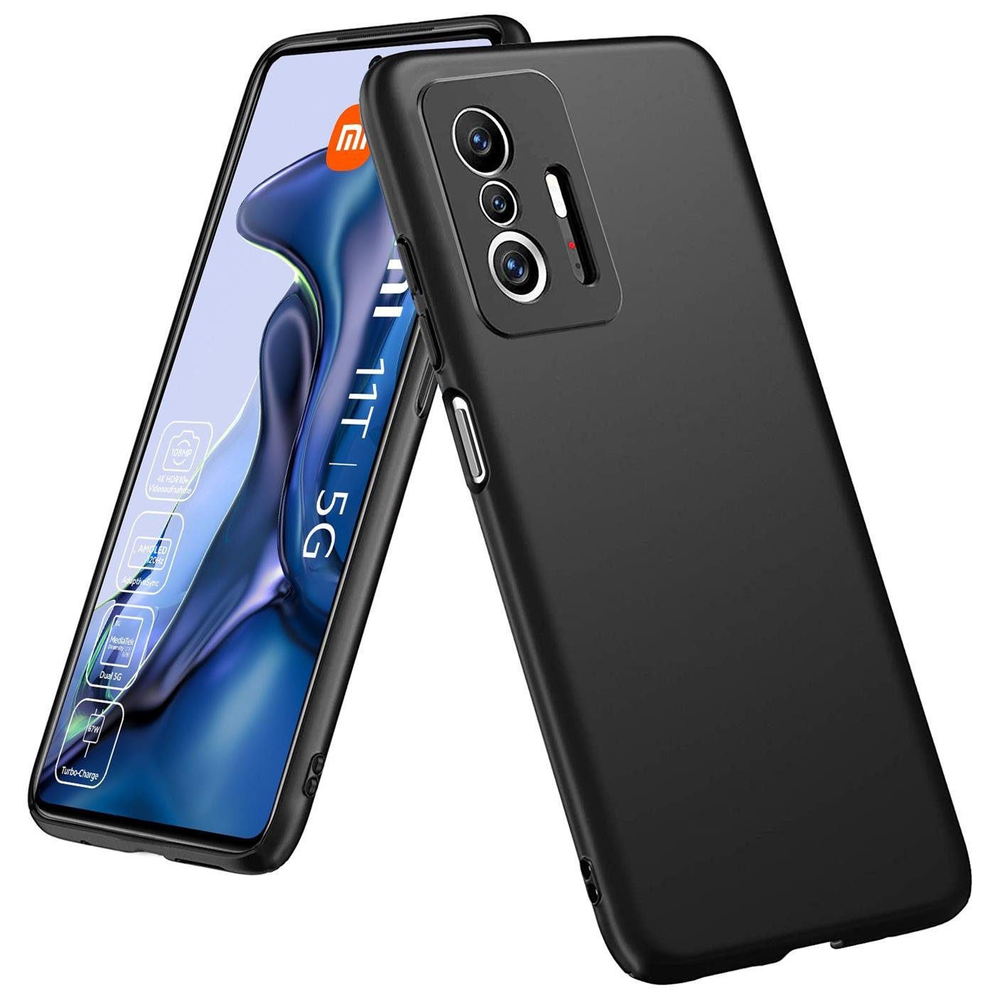 CoolGadget Handyhülle Black Series Handy Hülle für Xiaomi Mi 11T 6,67 Zoll, Edle Silikon Schutzhülle für Xiaomi Mi 11T, Xiaomi 11T Pro Hülle
