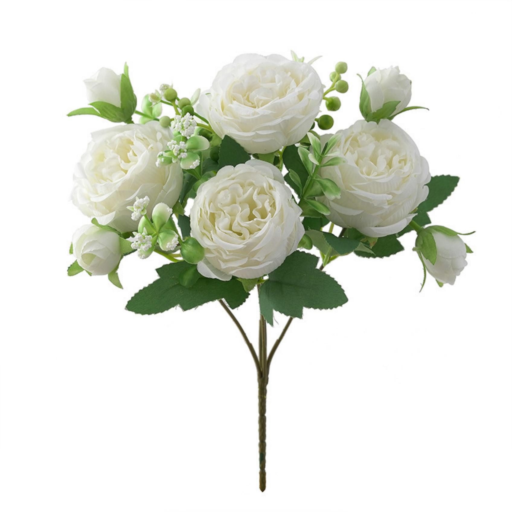 Kunstblumenstrauß Pfingstrose Künstliche Blumen Weiße Blumen günstig online kaufen