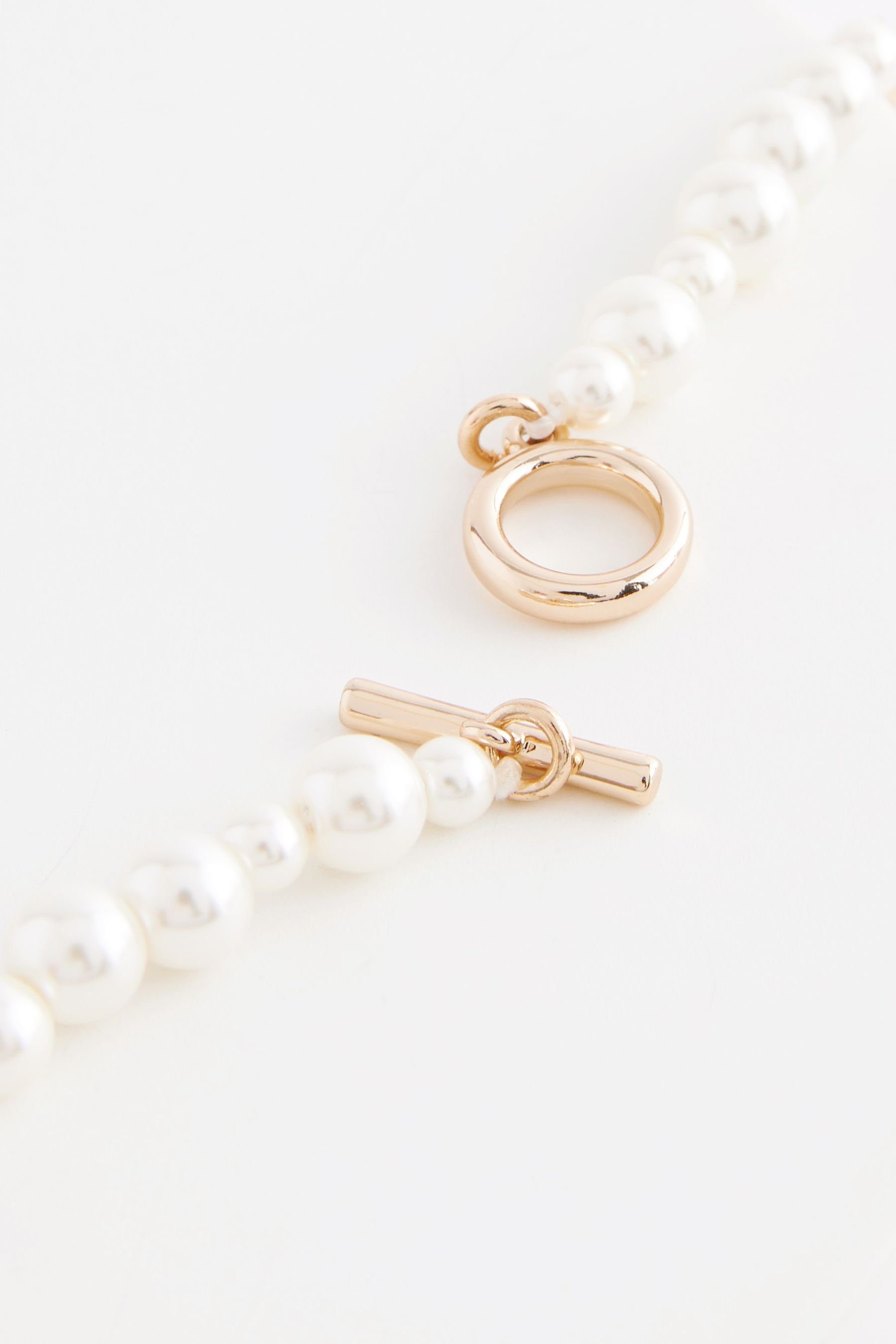 (1-tlg) Halskette Perlenkette Glassteinen mit und Next T-Steg, Perlen