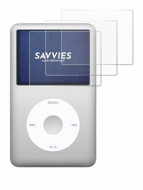 Savvies Schutzfolie für Apple iPod classic 160 GB (7. Gen), Displayschutzfolie, 6 Stück, Folie klar