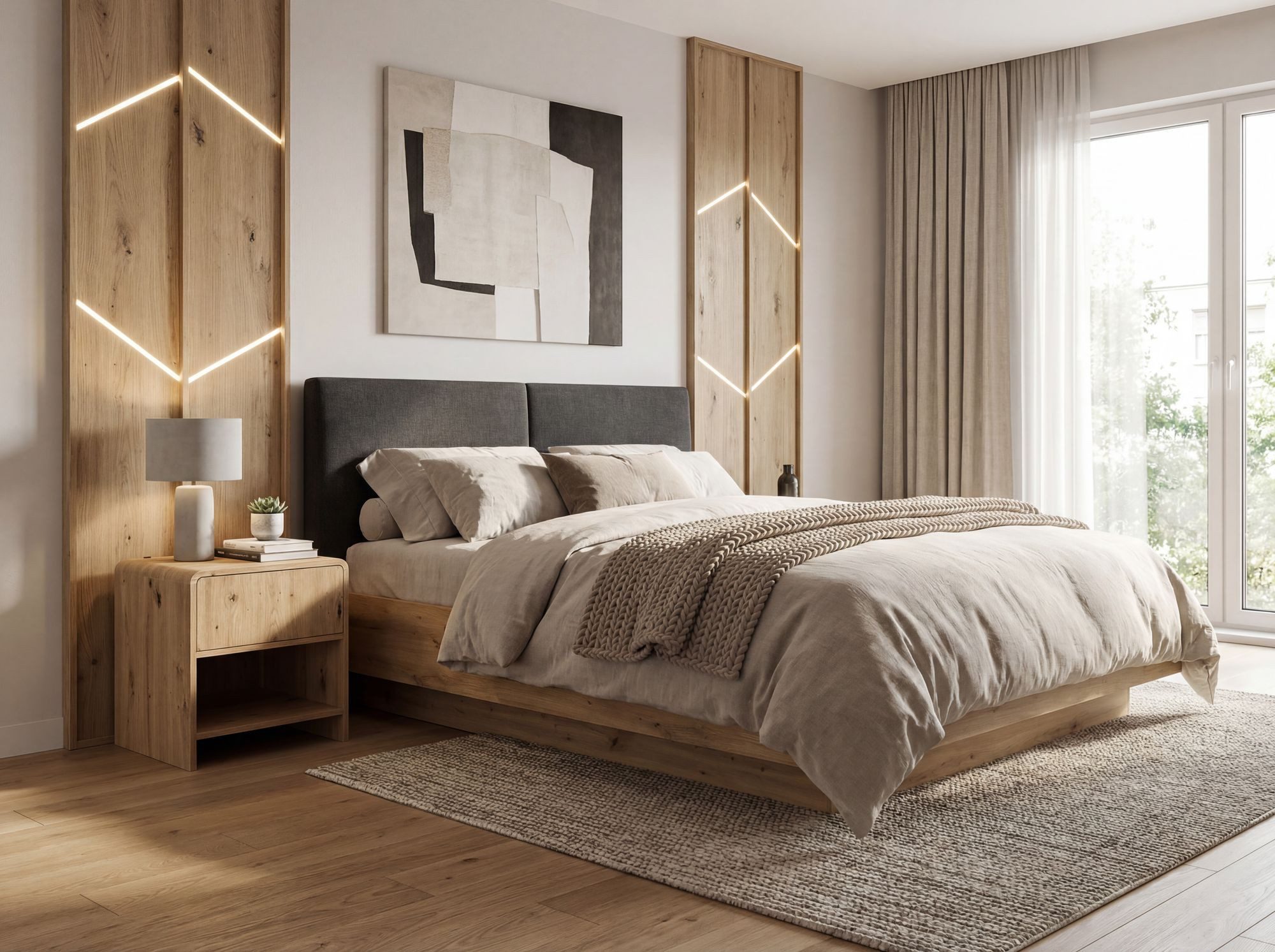 FINEBUY Nachttisch FB116814 Nachttisch Nachtkästchen Boxspringbett 50cm Eiche Dekor Schub (Moderne Nachtkonsole in warmer Eiche-Optik), Praktische Schublade und ein offenes Ablagefach