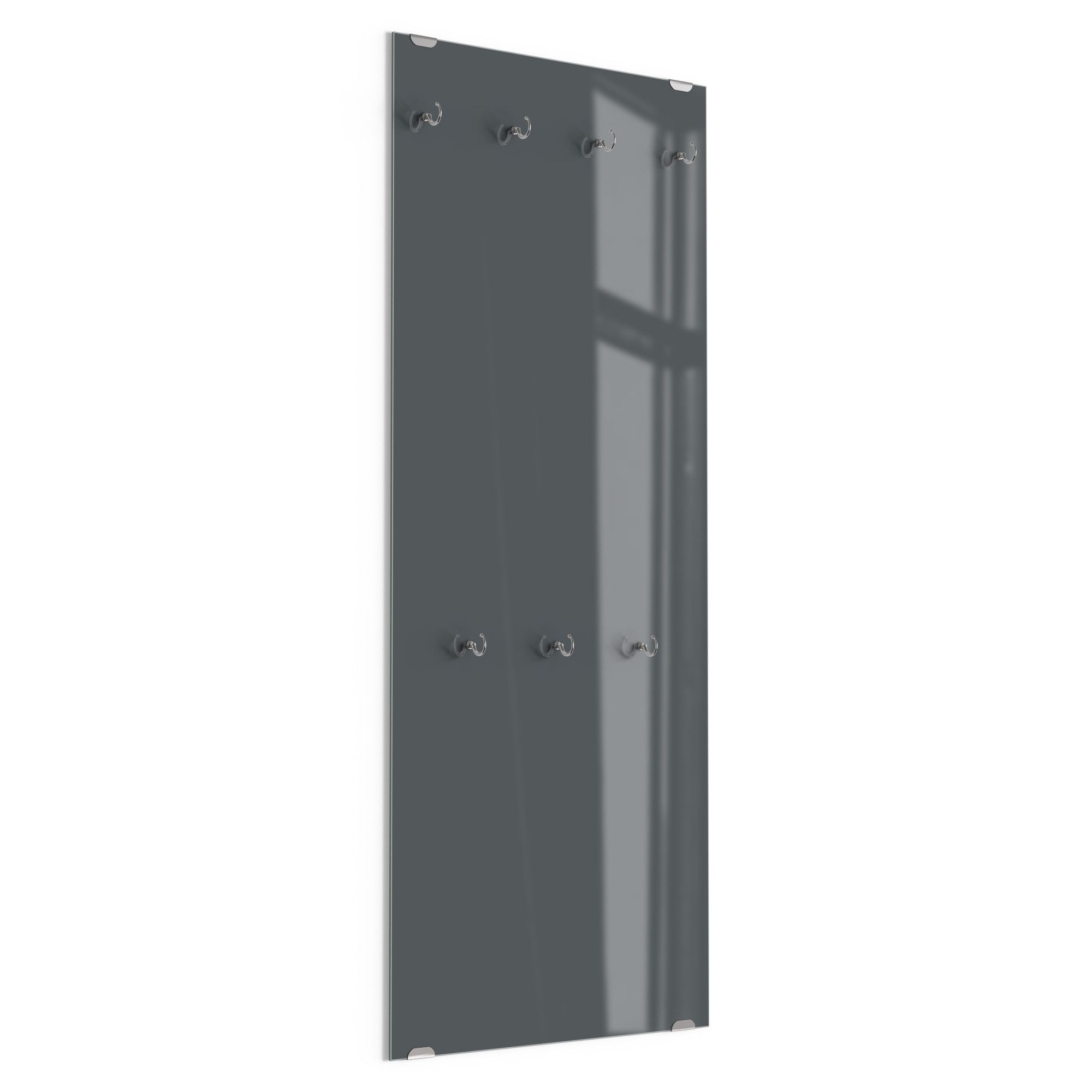 DEQORI Kleiderhaken 'Unifarben - Dunkelgrau', Glas Garderobe hängend Flur Jackenhalter modern Wandgarderobe Haken
