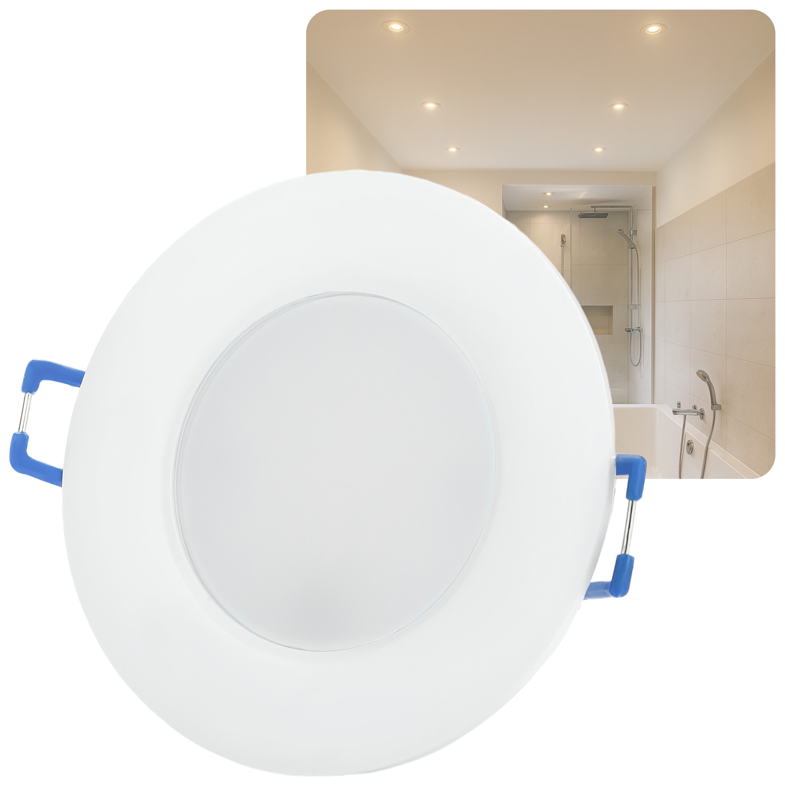 Sweet LED LED Einbaustrahler IP44 LED Deckenspots Bad weiß 230V, 6.5W CCT (3000K-4000K-6500K), Deckenspots, Deckenstrahler,Einbauleuchten