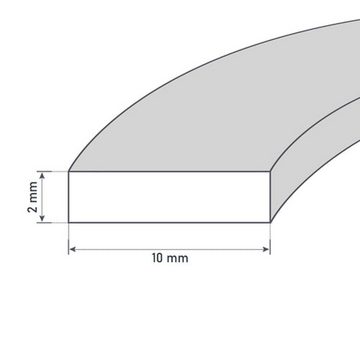 CONFUEGO Dichtungsband 10 x 2 mm Flachdichtung Kamin feuerfestes Dichtungsband selbstklebend