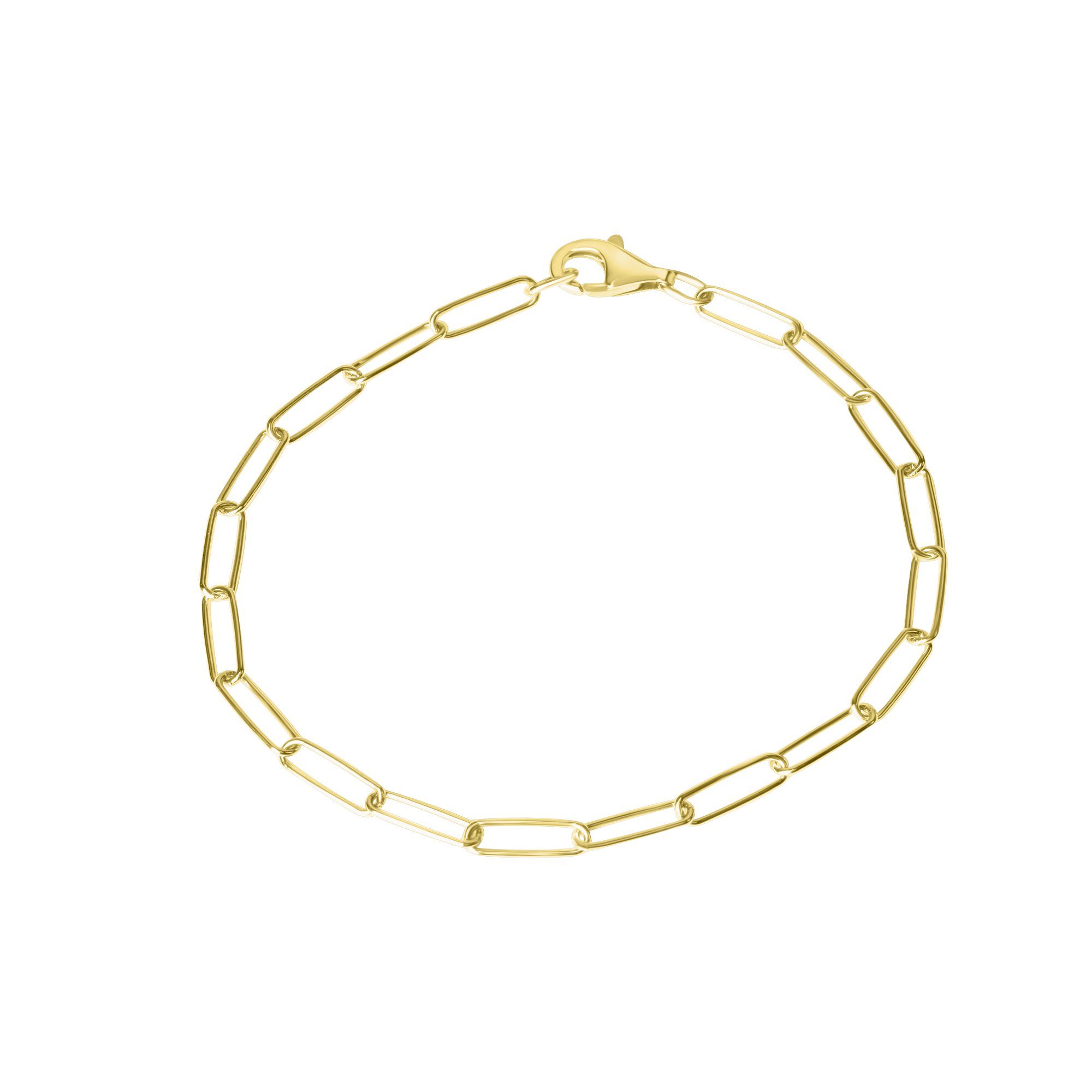 Armband 925/- Sterlingsilber Gliederarmband glanz vergoldet 19 cm
