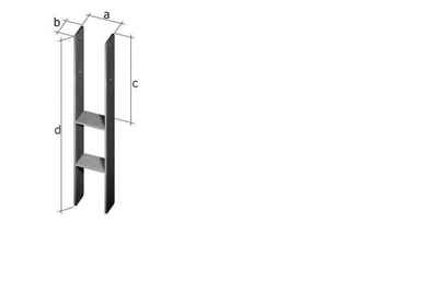 Der Holzwurm H-Pfostenanker Pfostenträger H-Form 5,6X121Mm