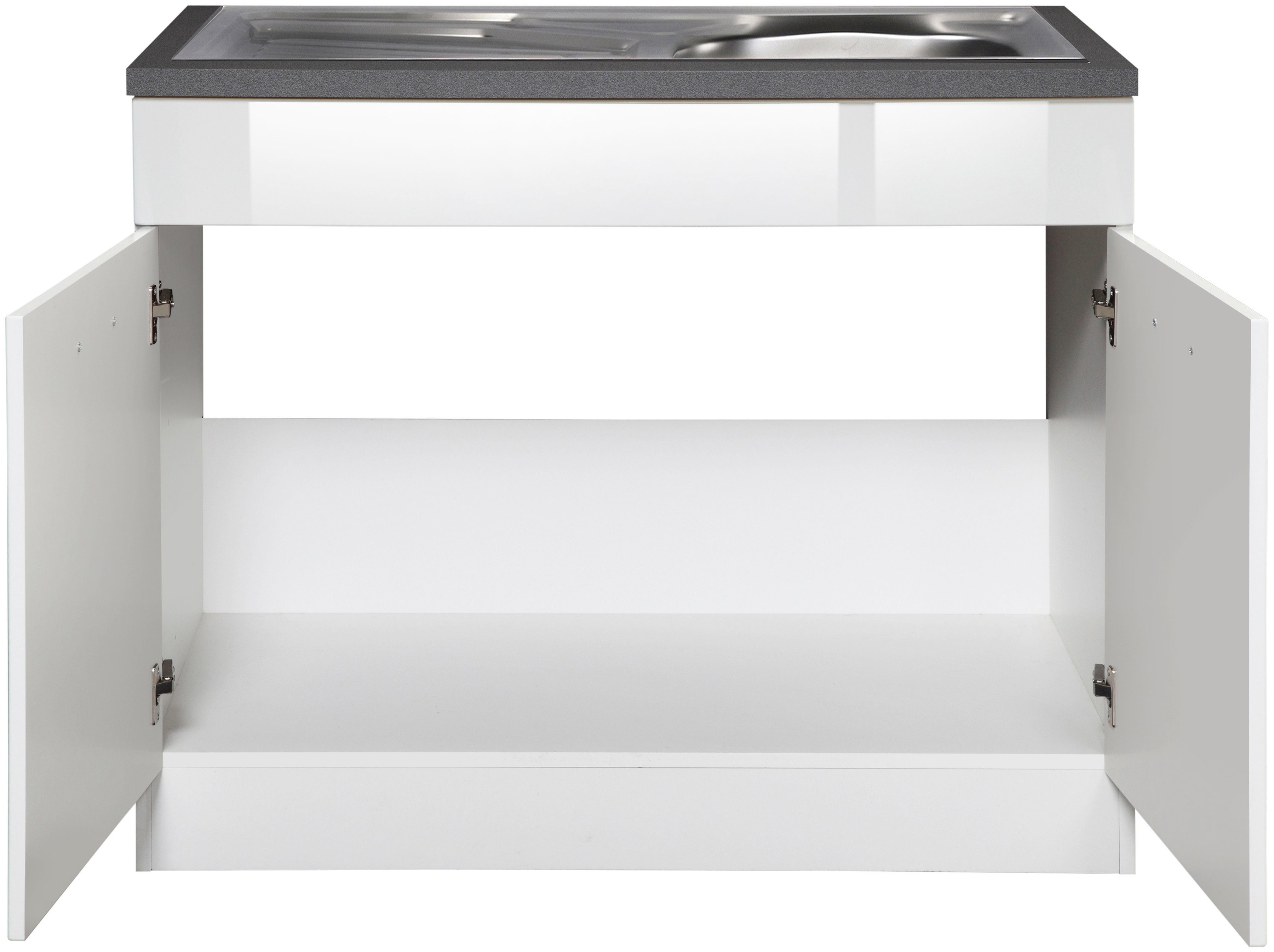 KOCHSTATION Spülenschrank KS-Trier Breite 100 cm, inklusive Einbauspüle