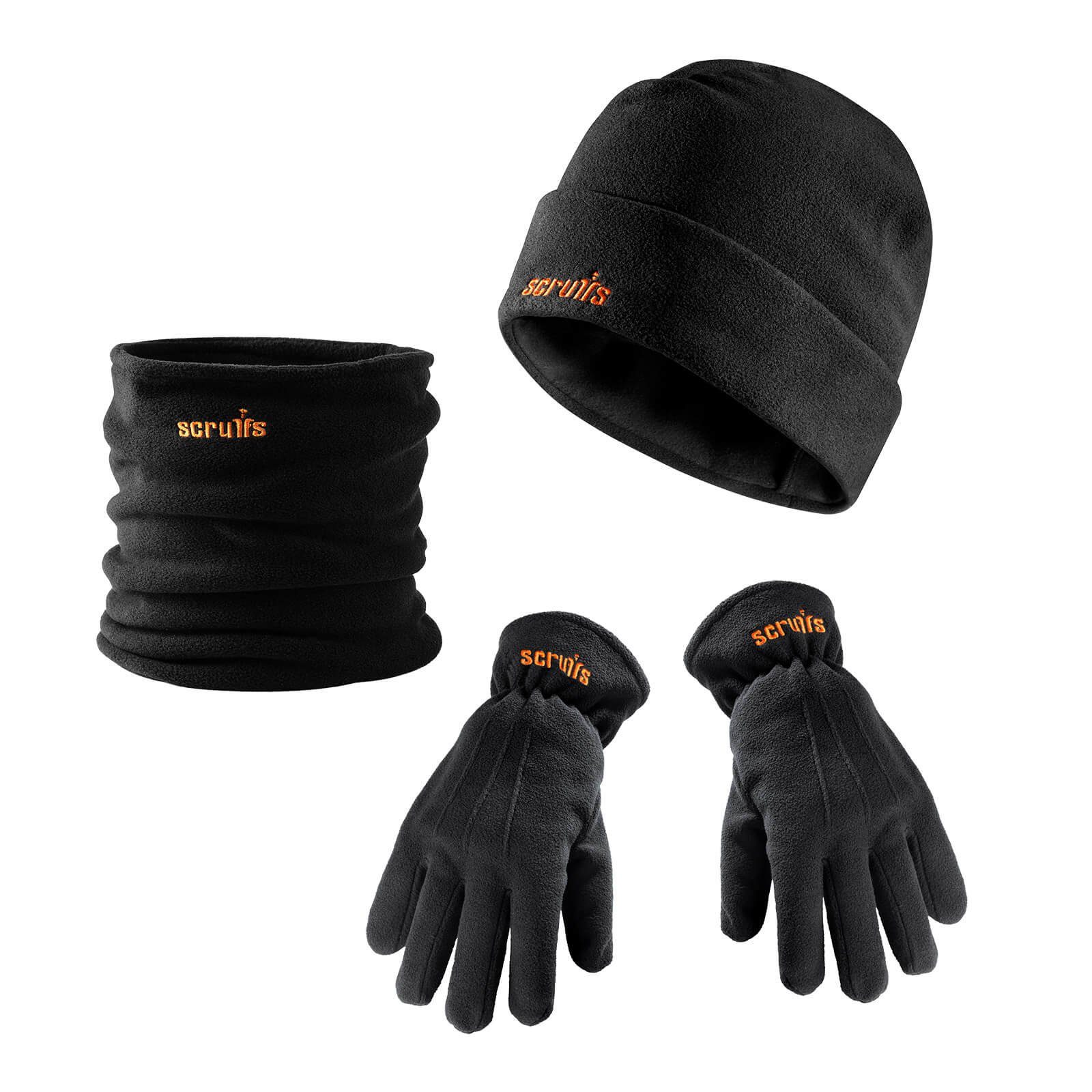 Scruffs Fleecemütze Scruffs Winter Set Fleece Mütze Handschuhe Nackenwärmer (4-St)