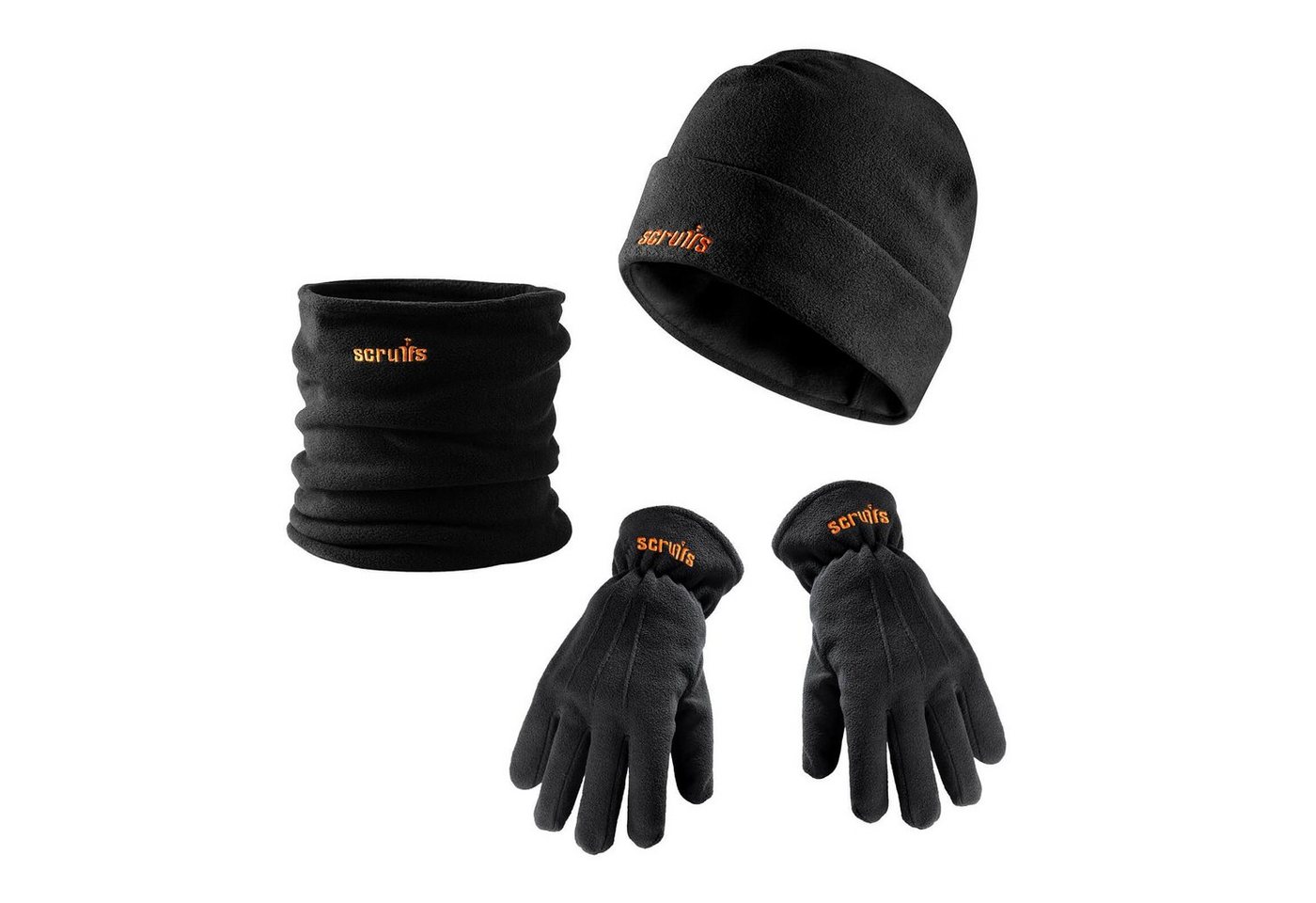 Scruffs Fleecemütze Scruffs Winter Set Fleece Mütze Handschuhe Nackenwärmer (4-St)