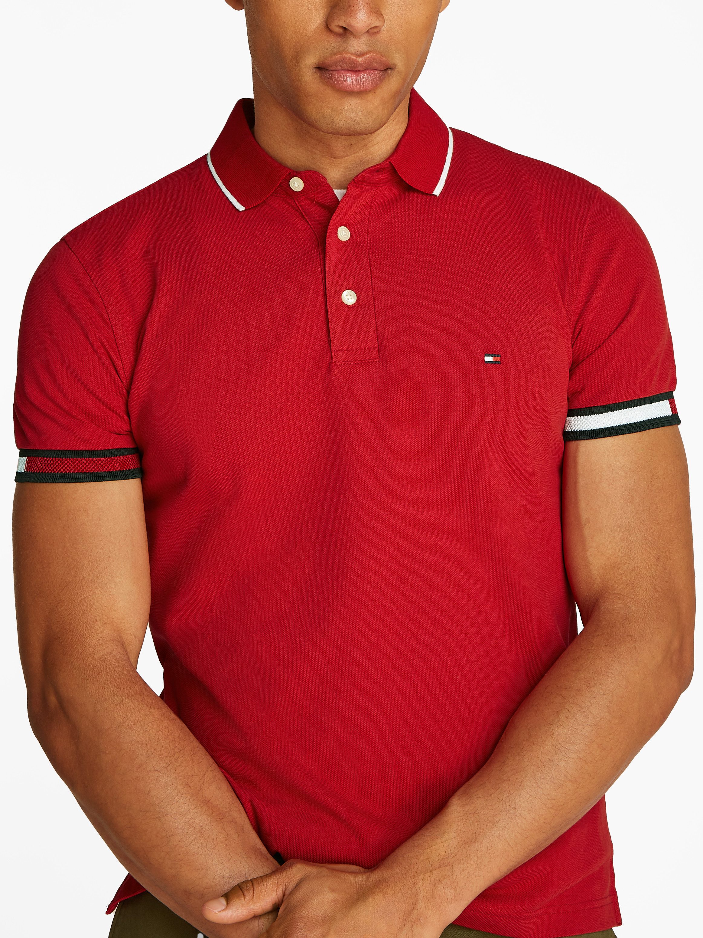 Tommy Hilfiger Poloshirt FLAG CUFF SLIM FIT POLO günstig online kaufen