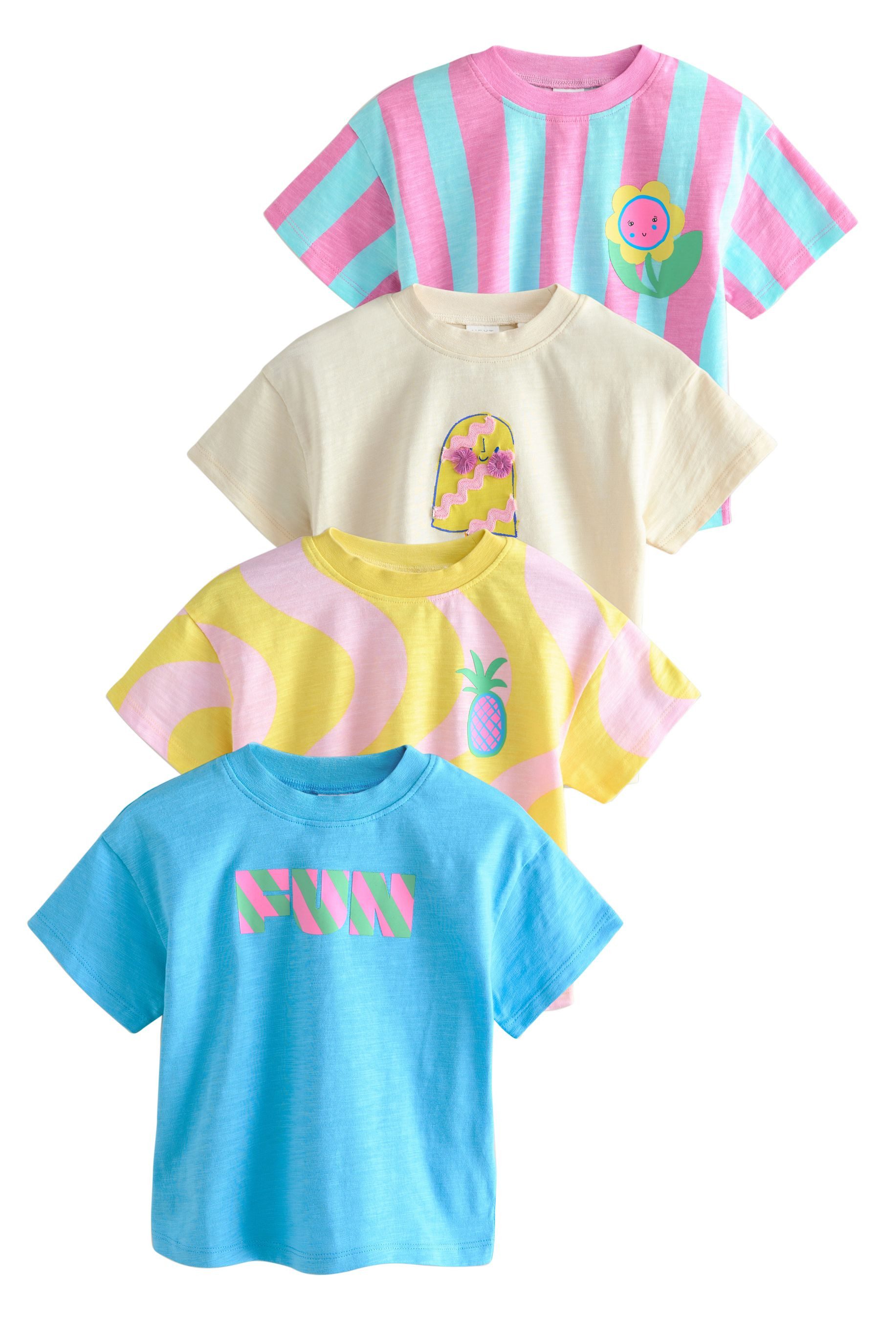 Next T-Shirt Oberteile im 4er-Pack, Icecream günstig online kaufen