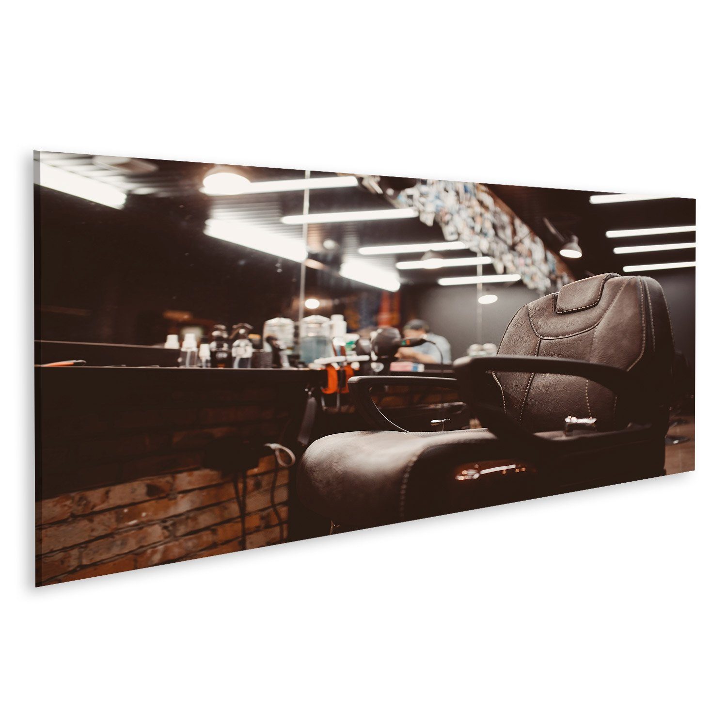 Leinwandbild Bild auf Leinwand Barbershop Sessel Moderner Friseur Friseursalon Barb