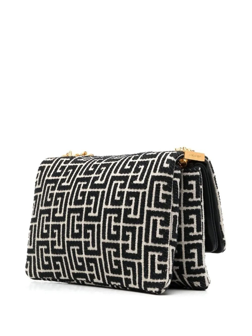 Balmain Schultertasche 1945 Soft Small Bag Jacquard Monogram