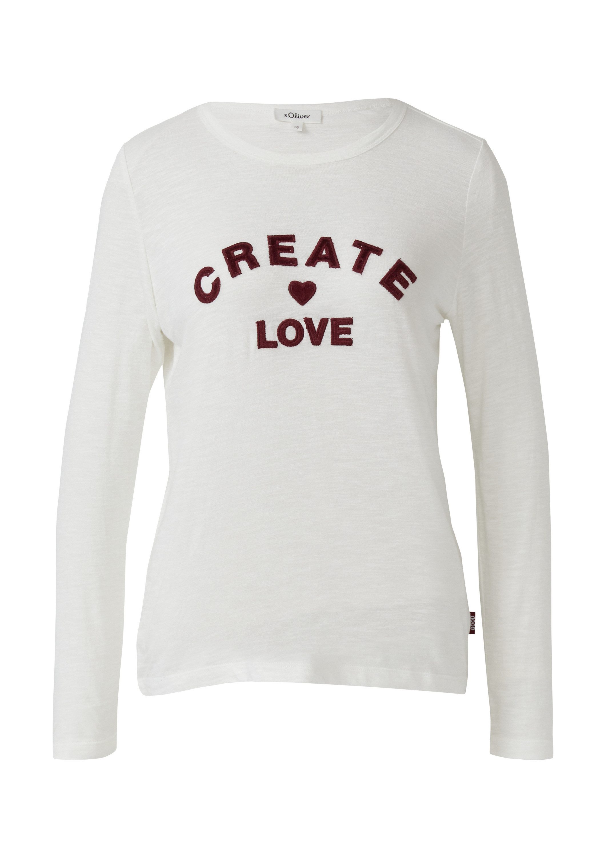 s.Oliver Langarmshirt T-Shirt Longsleeve mit appliziertem Artwork