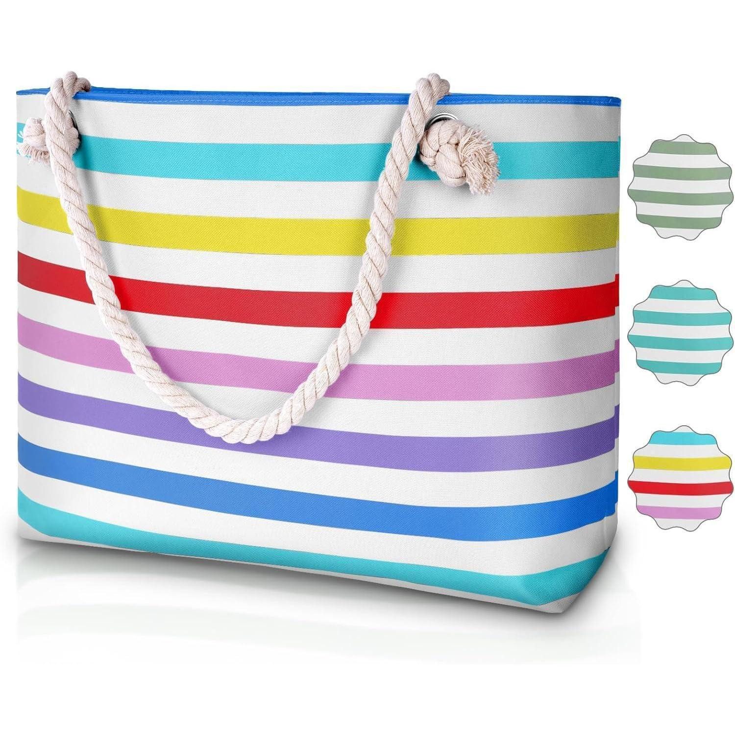 LuxusKollektion XL-Strandtasche Große Wasserdichte Strandtasche mit Reißverschluss für Damen, XXL