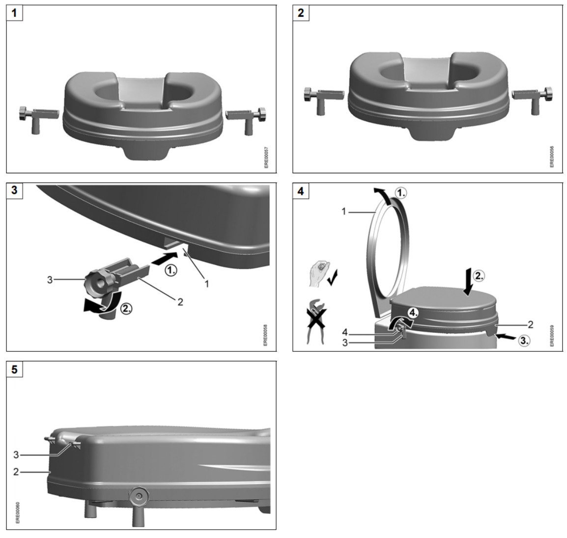 Thumbnail - DocMed Toilettensitzerhöhung aus glattem Kunststoff Versiegelte Form, Max. Belastbarkeit: 200 kg, 10 cm, Erhöhung, mit H...