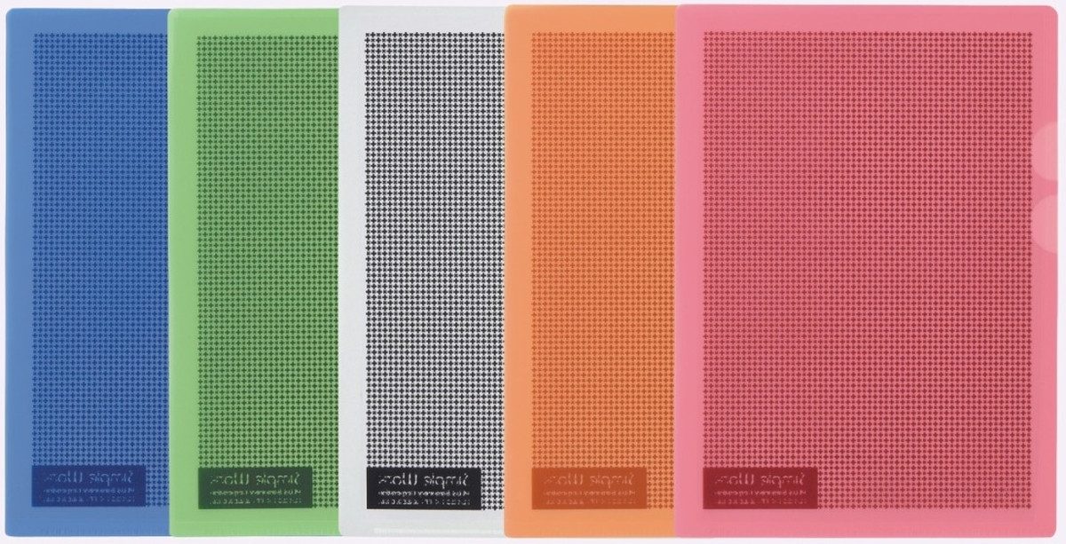 PLUS JAPAN Prospekthülle Hüllen Camouflage A4 mit Sichtschutz VE=5 Stück farbig sortiert