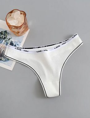 denu-shop Tanga Sport-Tangas ohne Nähte Damenunterwäsche Lingerie Unterhose (Set, 6-St., 6er-Pack) mit Schriftzug auf dem Bund