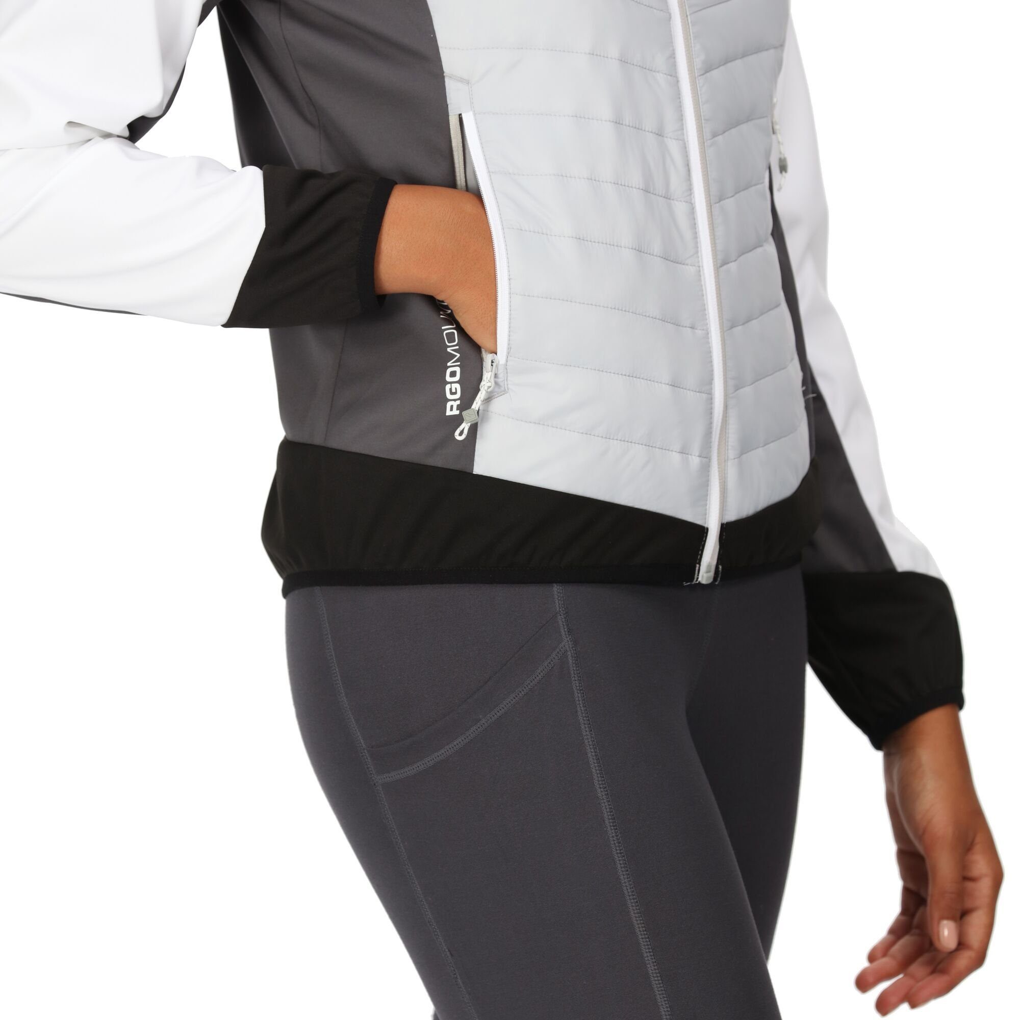 wasserabweisend White/Cybrsp Outdoorjacke abnehmbar, Damen, Steren wind- Ärmel und Regatta für