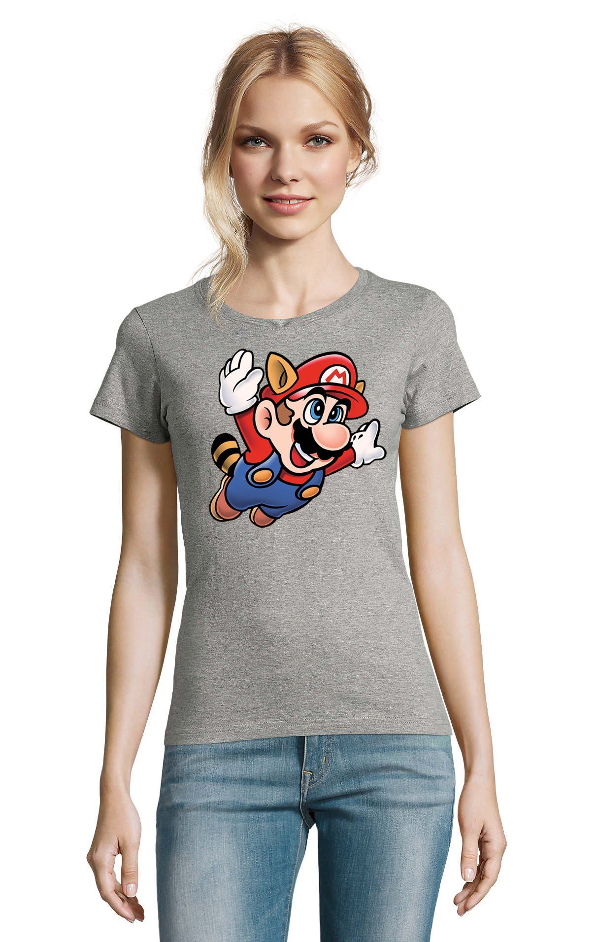 T-Shirt Damen Super Mario 3 Fligh Super Retro Konsole Gamer Nerd