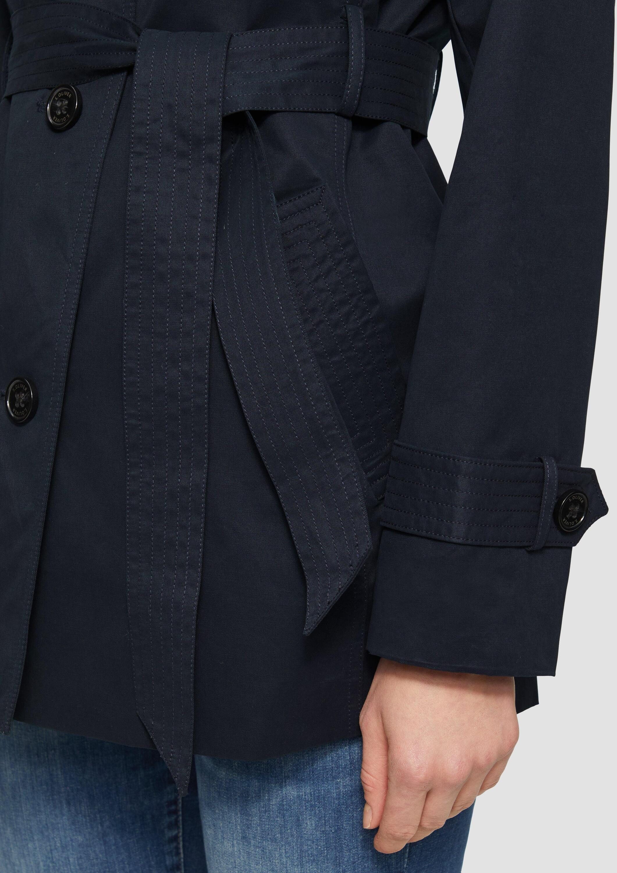s.Oliver Funktionsjacke Outdoor-Jacke Kurzer Trench mit Gürtel