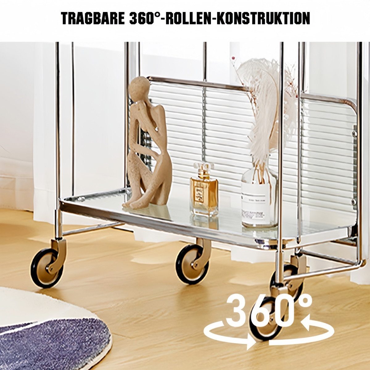 PFCTART Beistellwagen Mobile Storage Folding Trolley, Servierwagen, zusamme günstig online kaufen