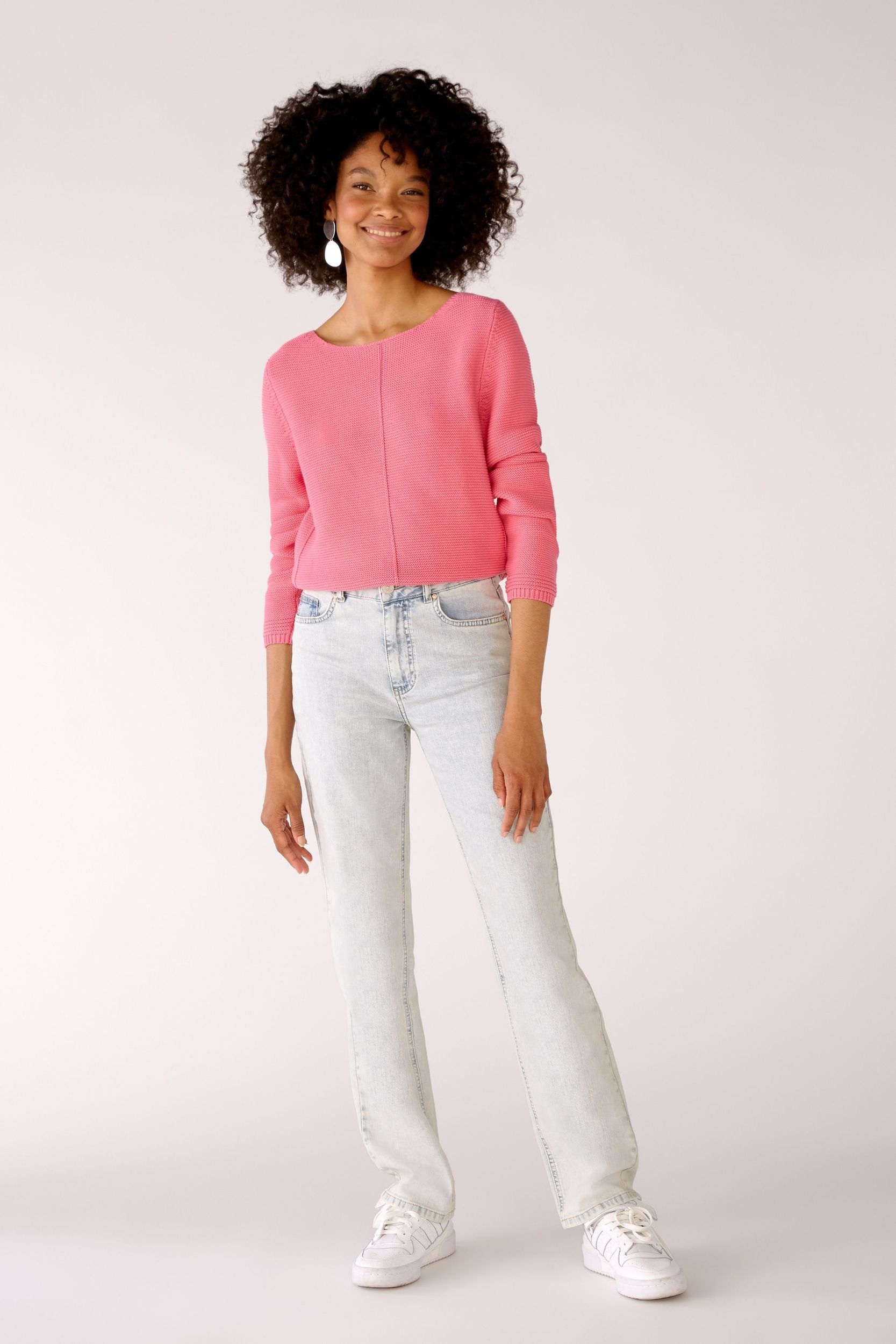 Oui Kapuzenpullover Strickpullover in 100% Bio-Baumwolle