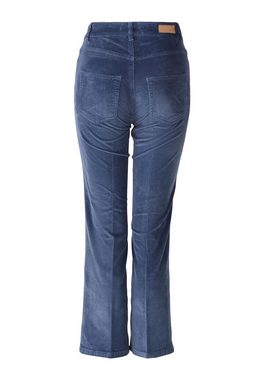 Oui Schlagjeans Cordhose EASY KICK mid waist, cropped Reißverschluss