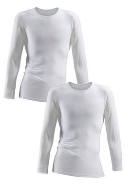 Clipper Unterhemd (2-St) schlichtes Basic, Unterziehshirt - in Feinripp, Langarmshirt
