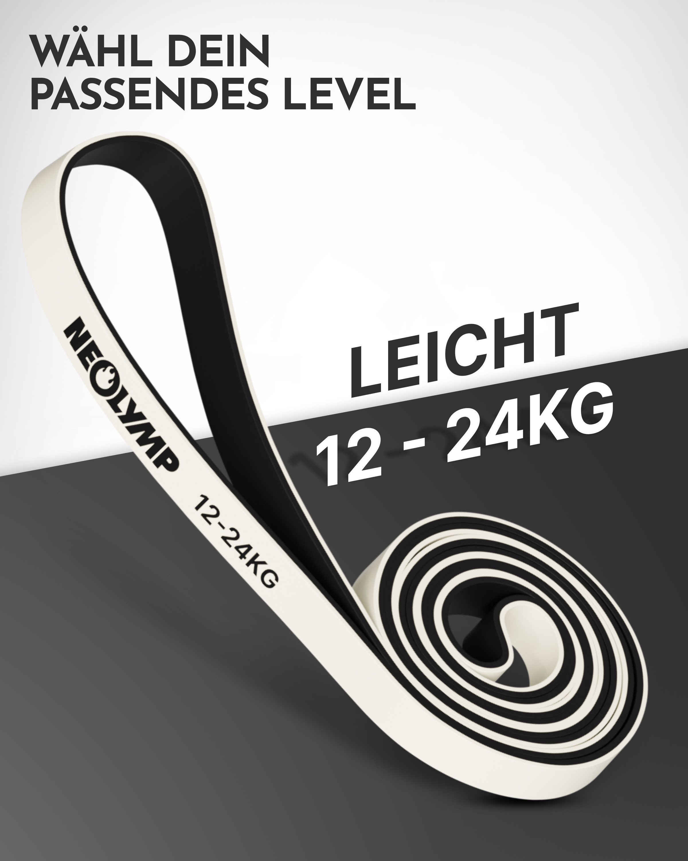 NEOLYMP Trainingsbänder Resistance Bands - Gym Zubehör für Ganzkörpertraining - Klimmzug Band, Kein Spannungsverlust,Hygienisch, Mehrschichtig, Naturlatex, Belastbar