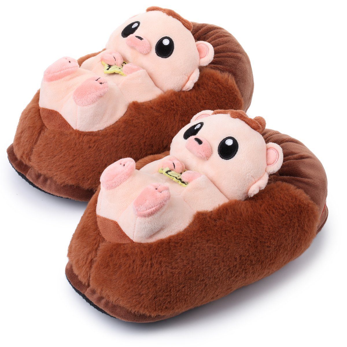 Corimori Tier Pantoffeln für Erwachsene Einheitsgröße 34-44 Plüsch Hausschuhe (Packung, Geschenk) EU Einheitsgröße 34-44, Poki der Igel, für Kinder und Erwachsene von Corimori