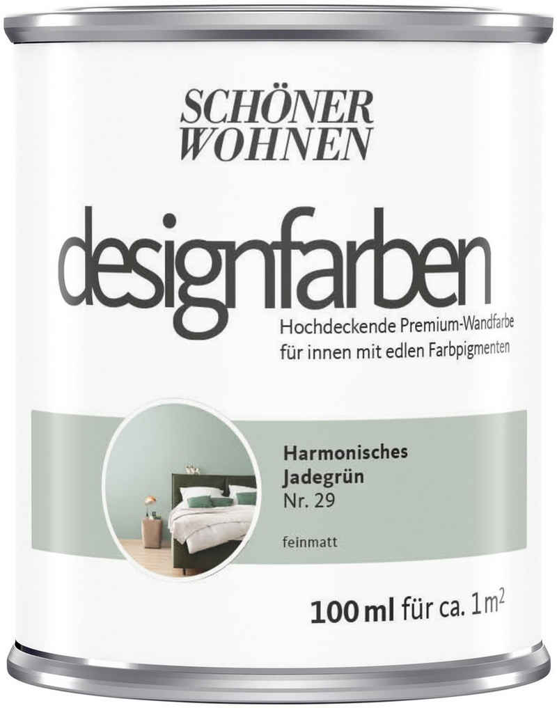 SCHÖNER WOHNEN FARBE Wand- und Deckenfarbe designfarben, hochdeckende Premium-Wandfarbe, Farbwelt Grün