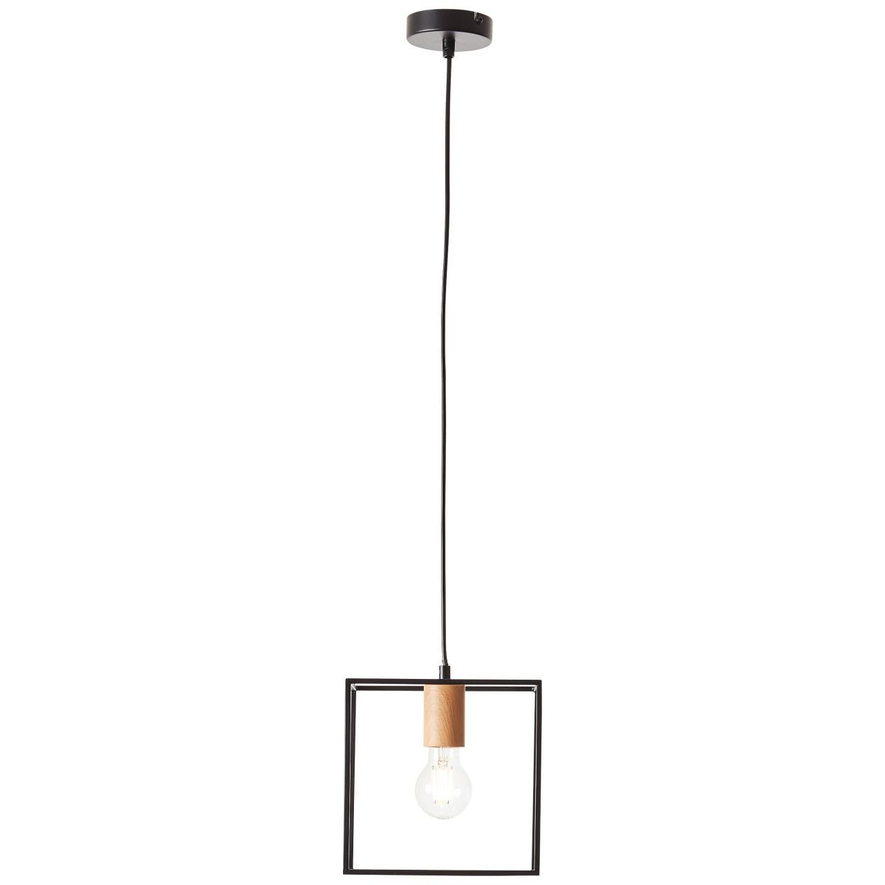 Brilliant Pendelleuchte Arica, Lampe, Arica Pendelleuchte 20x20cm schwarz/holzfarbend, 1x A60, E27, 6 | Pendelleuchten