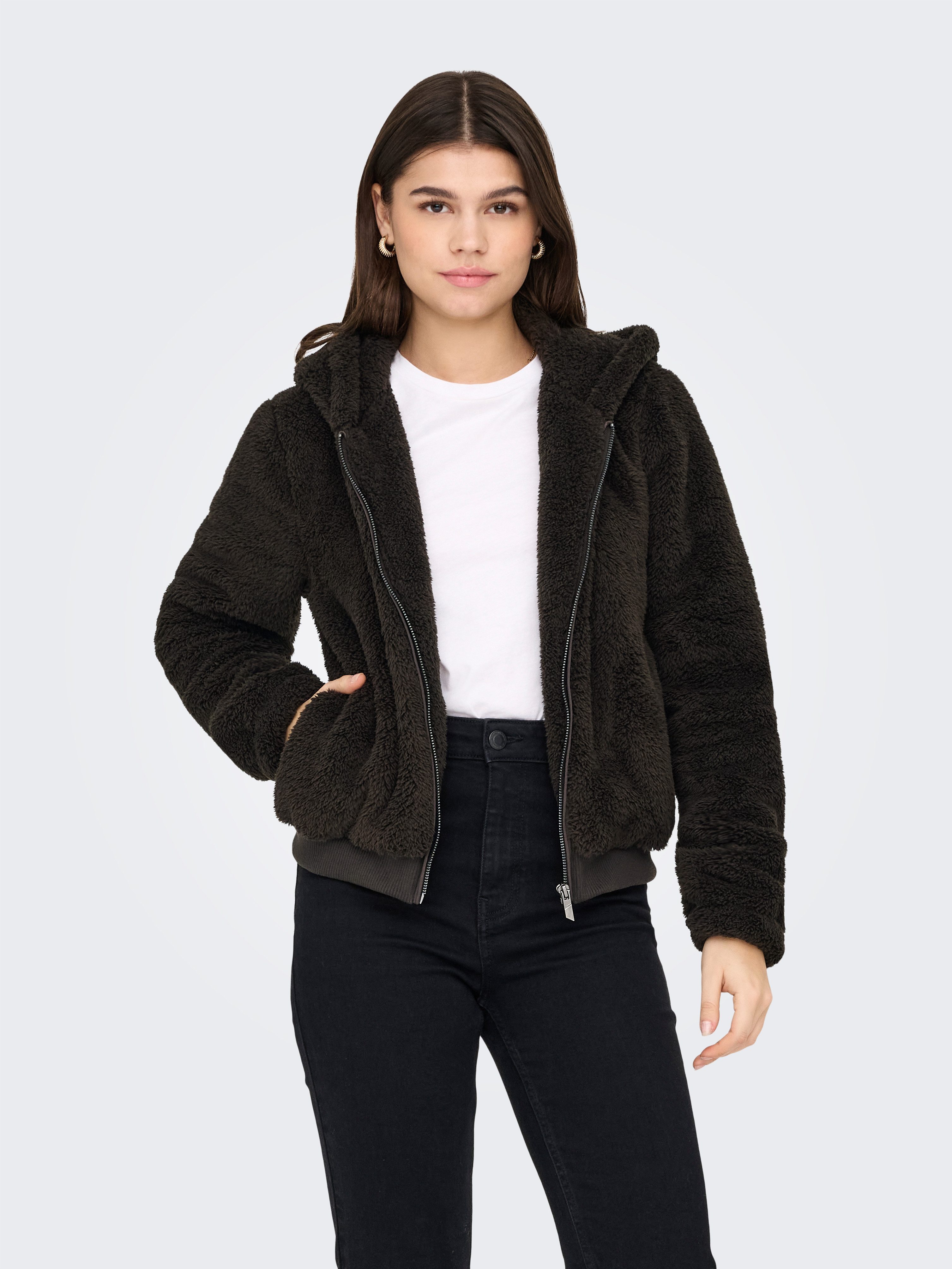 ONLY Kapuzenplüschjacke ONLNEWANNA CONTACT SHERPA JKT OTW NOOS günstig online kaufen