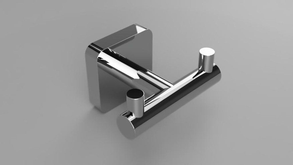 BRILLANTBAD® Kleiderhaken BASI Doppelkleiderhaken Messing Chrom poliert Bad & Küche >> Bohren, Einfach zu installieren mit beiliegendem Schrauben- & Dübelset